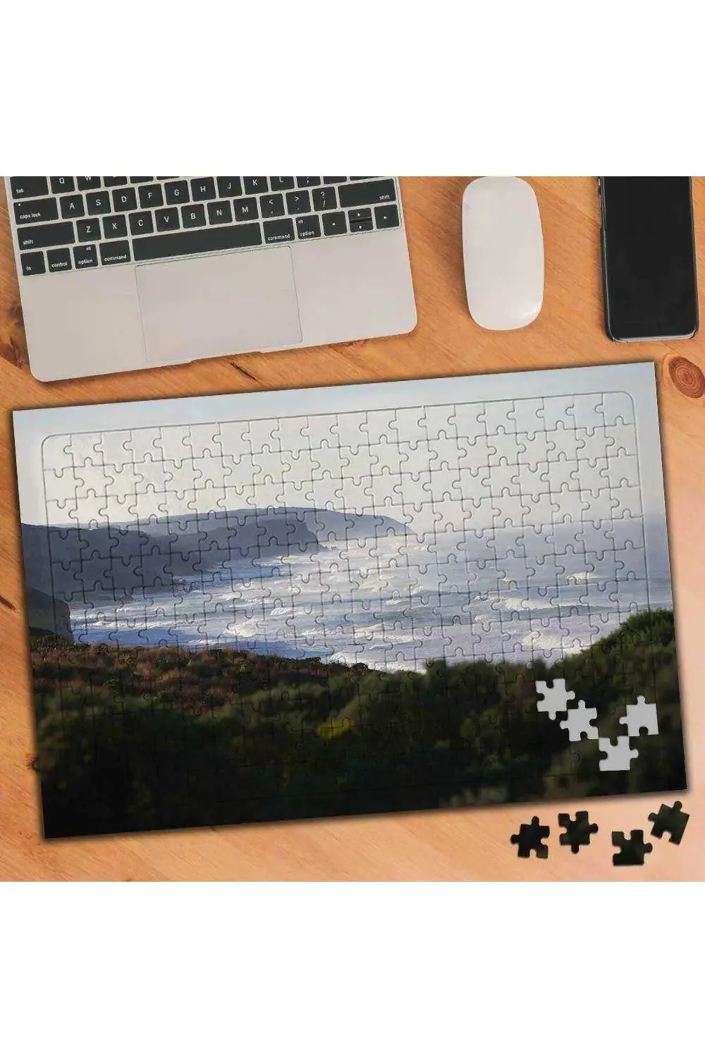 Sıra Dağlar ve Ağaç Manzarası 240 Parça Puzzle Yapboz-74621