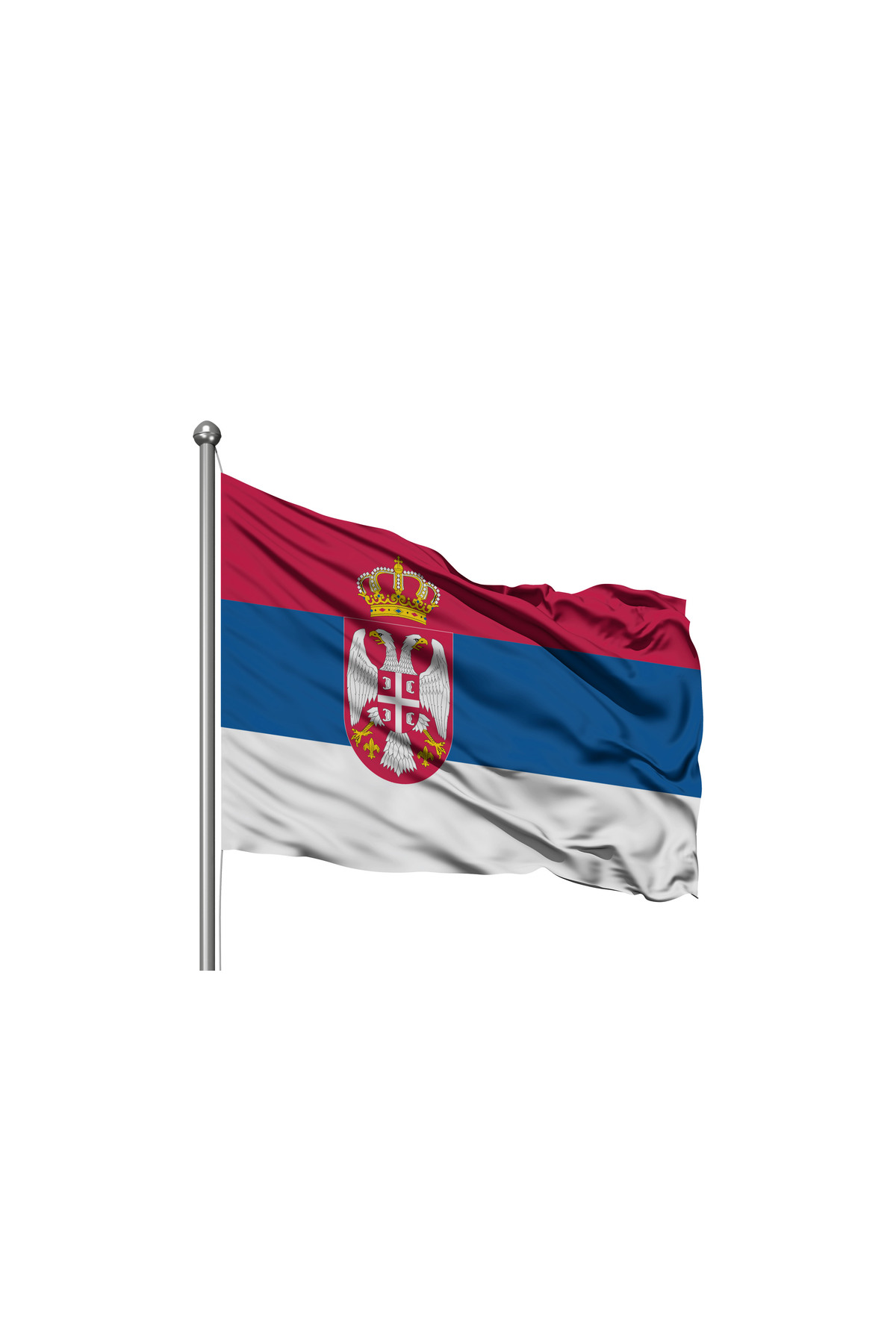 Sırbistan Devleti Bayrağı - Premium Raşel Kumaş 70x105cm