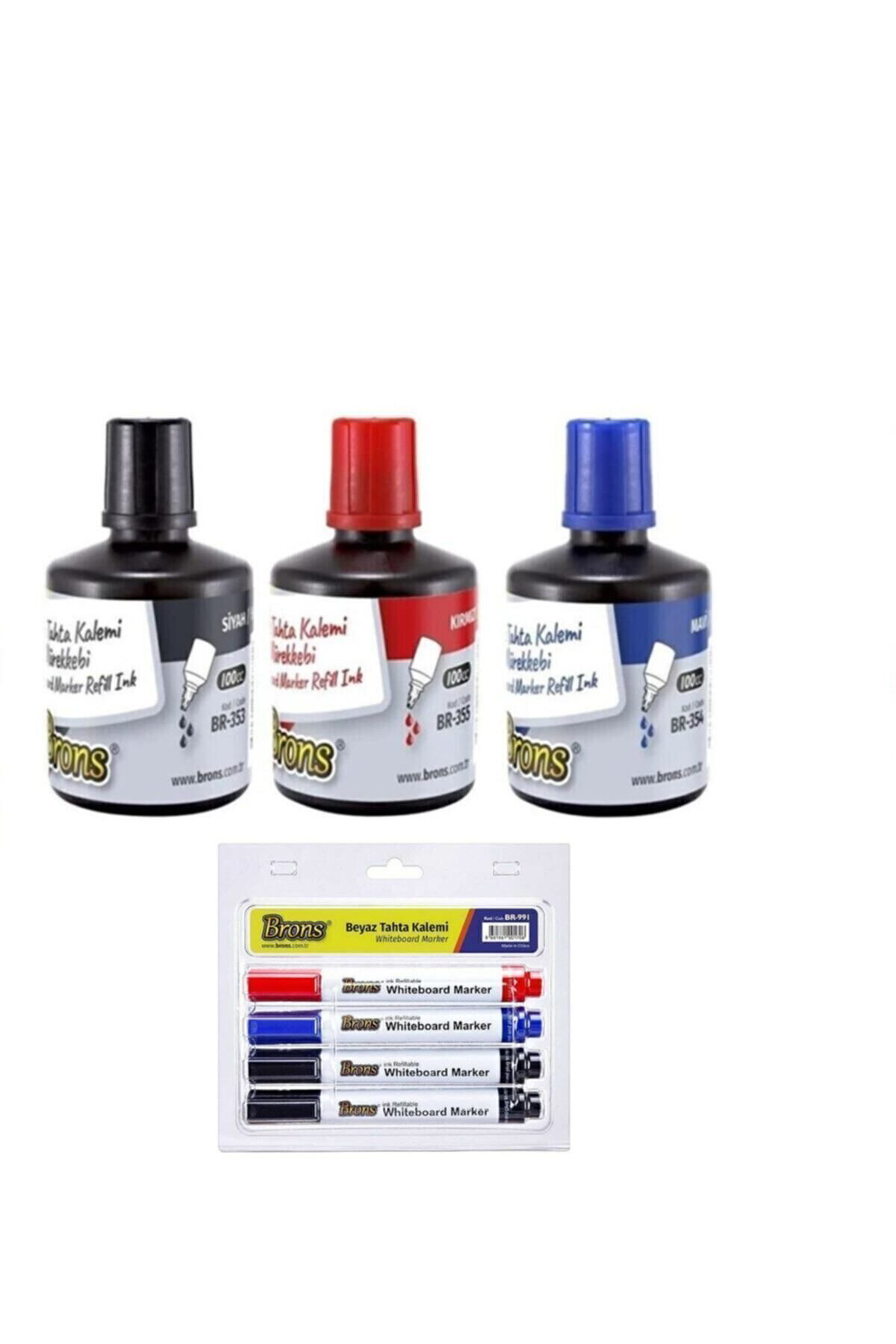 Brons Siriderya Tahta Kalem Mürekkebi 3'Lü Set 4'Lü Doldurulabilir Taht