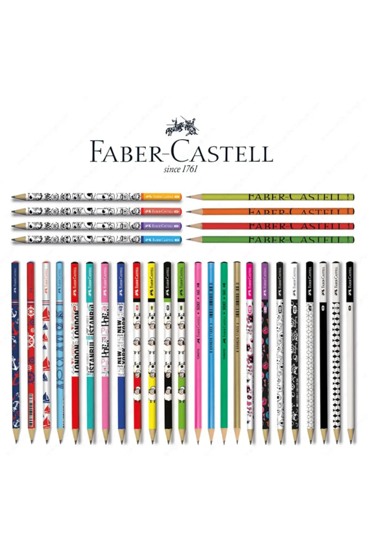 Sırımsı Faber Castel Lüx Mercanlı Karışık Yuvarlak Kurşun Kalem 1