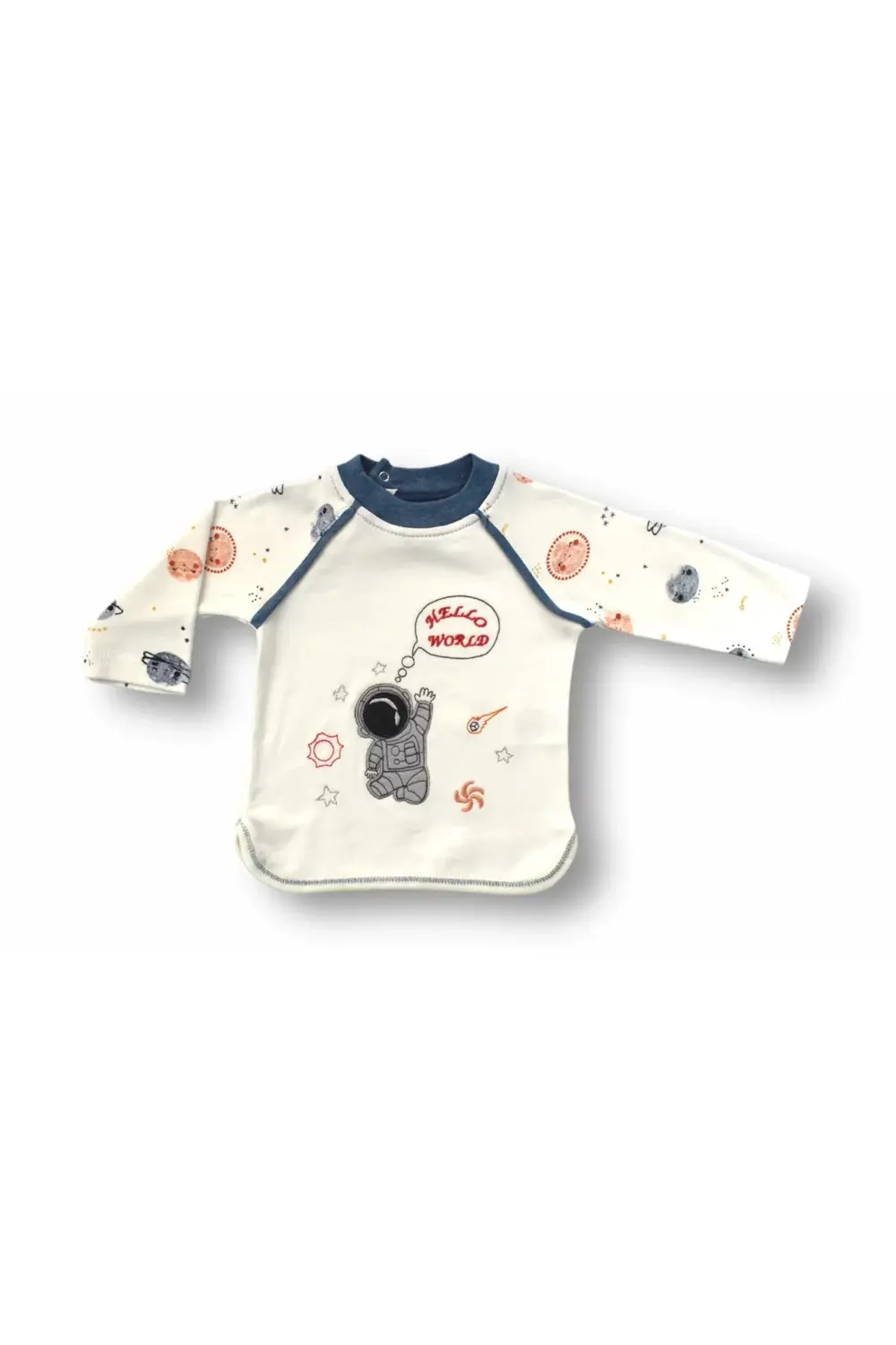 Şirin Kozmonot Nakışlı Şapkalı Uzun Kollu Sweatli 3lü Kız-erkek B