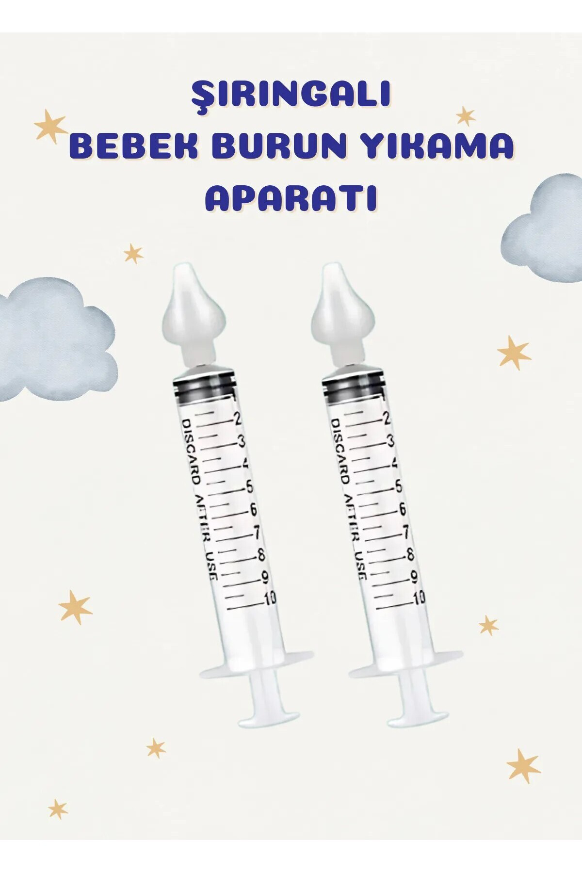 Şırıngalı Burun Aspiratörü Bebek Burun Temizleme Aparatı Şırınga 