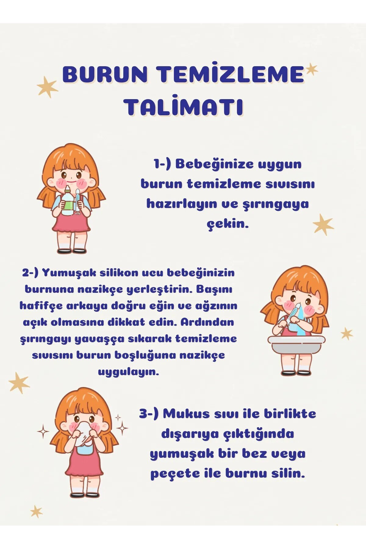 Şırıngalı Burun Aspiratörü Bebek Burun Temizleme Aparatı Şırınga 