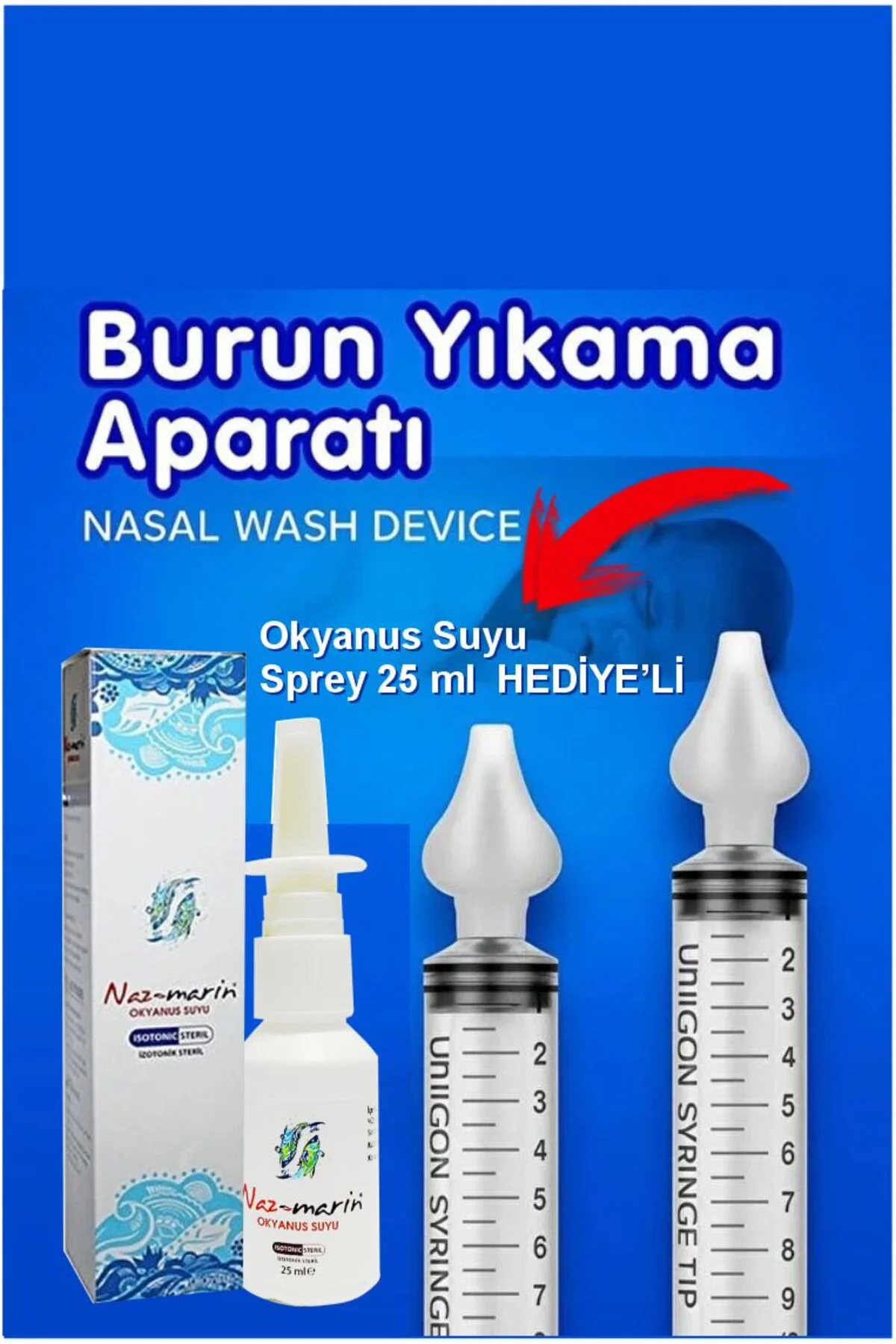 Şırıngalı Burun Aspiratörü Bebek Burun Temizleme Aparatı Şırınga 