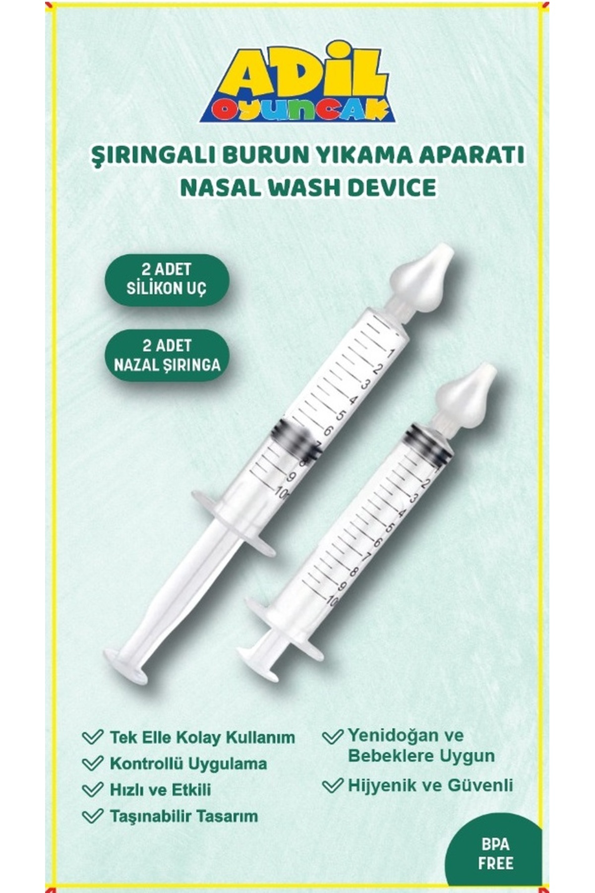 Şırıngalı Burun Aspiratörü Bebek Burun Temizleme Aparatı Şırınga 