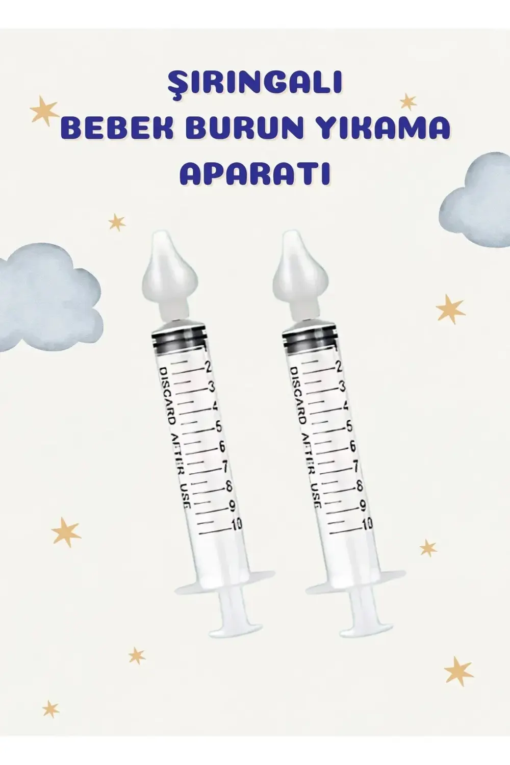Şırıngalı Burun Aspiratörü Bebek Burun Temizleme Aparatı Şırınga