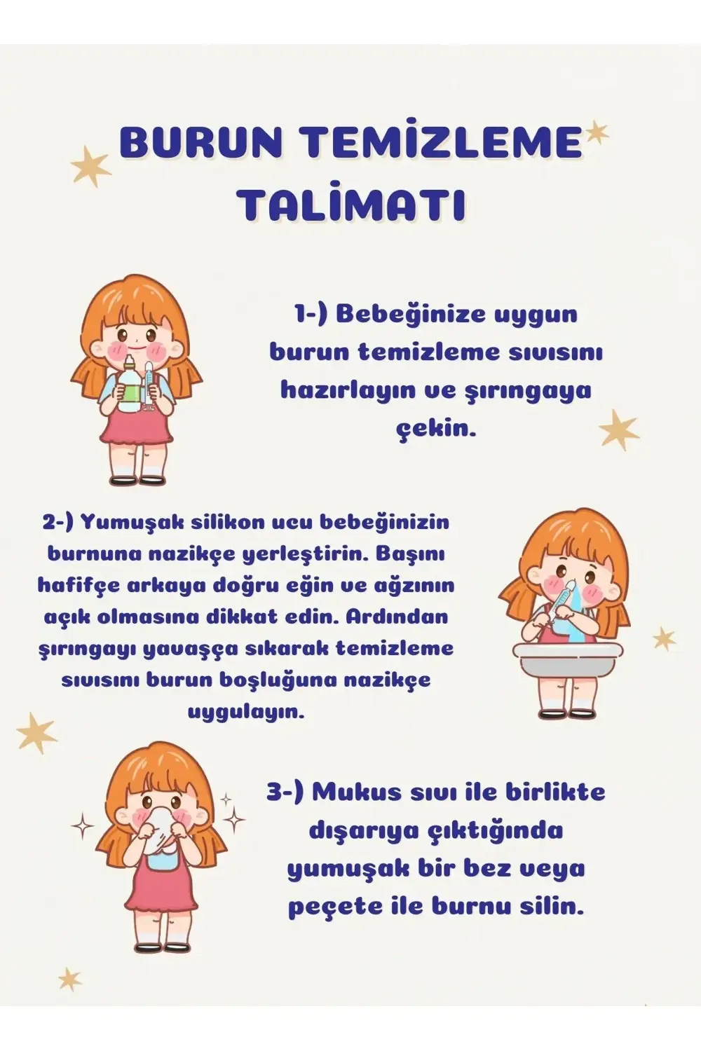 Şırıngalı Burun Aspiratörü Bebek Burun Temizleme Aparatı Şırınga