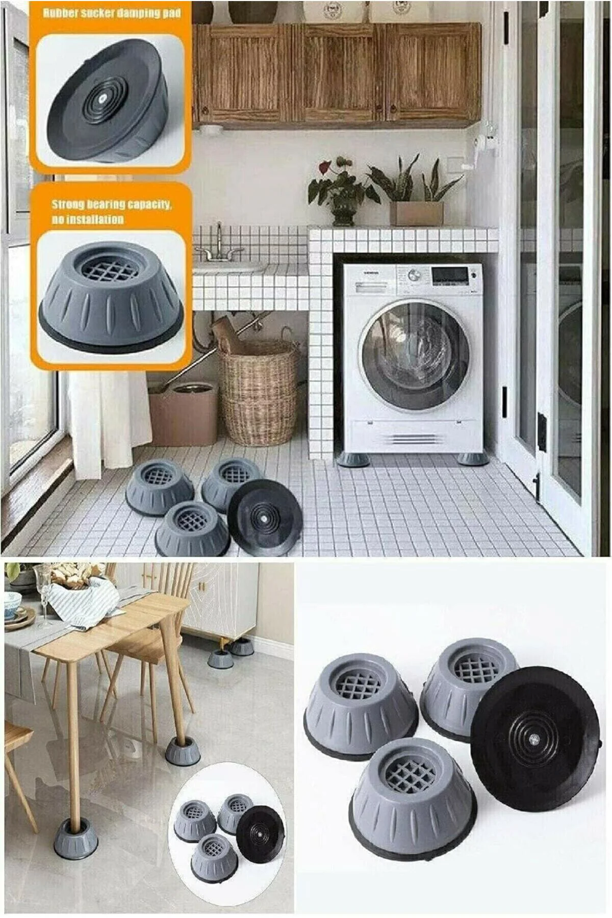 ŞirinShop Makinesi Titreşim Önleyici Kaydırmaz Vantuzlu Stoper Se