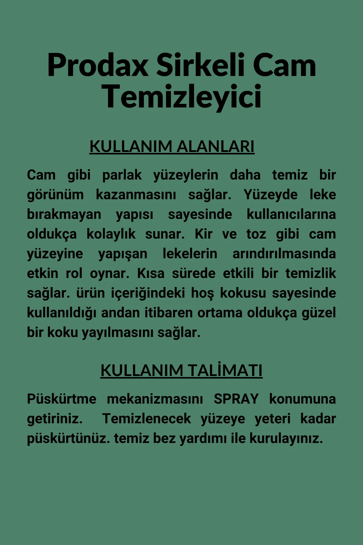 Sirkeli Cam ve Parlak Yüzey Temizleyici 750 ML