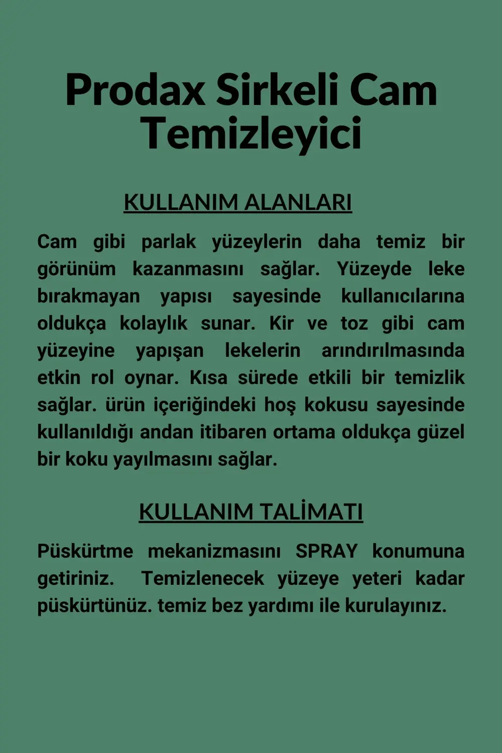 Sirkeli Cam ve Parlak Yüzey Temizleyici 750 ML