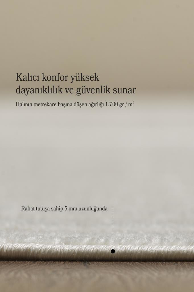 Sisal Krem Oturma Odası Halısı Kolay Temizlenebilir Yumuşak Dokul