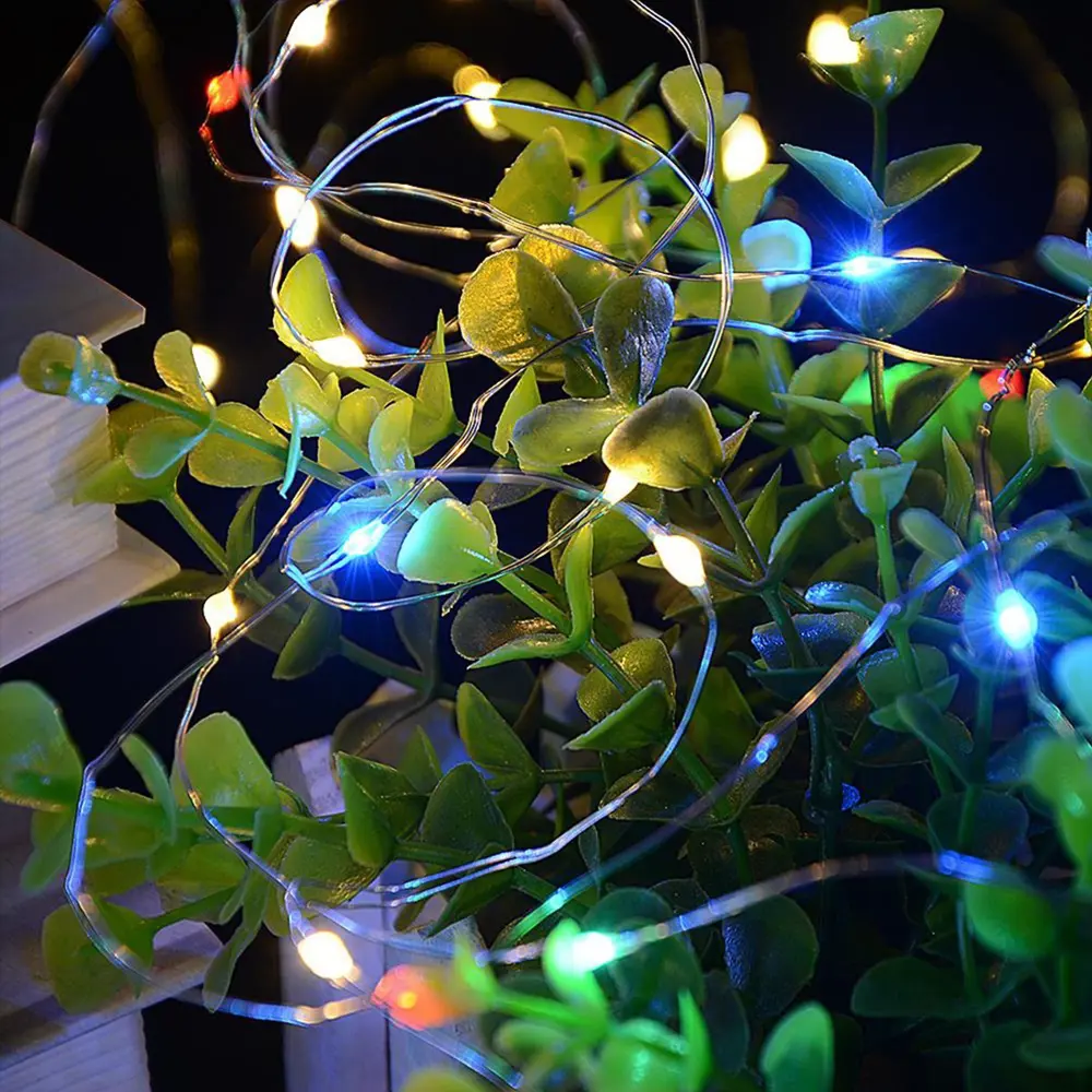 Şişe Mantar Tıpa Şeklinde 2 Metre İnce Tel Pilli RGB Peri Led (47