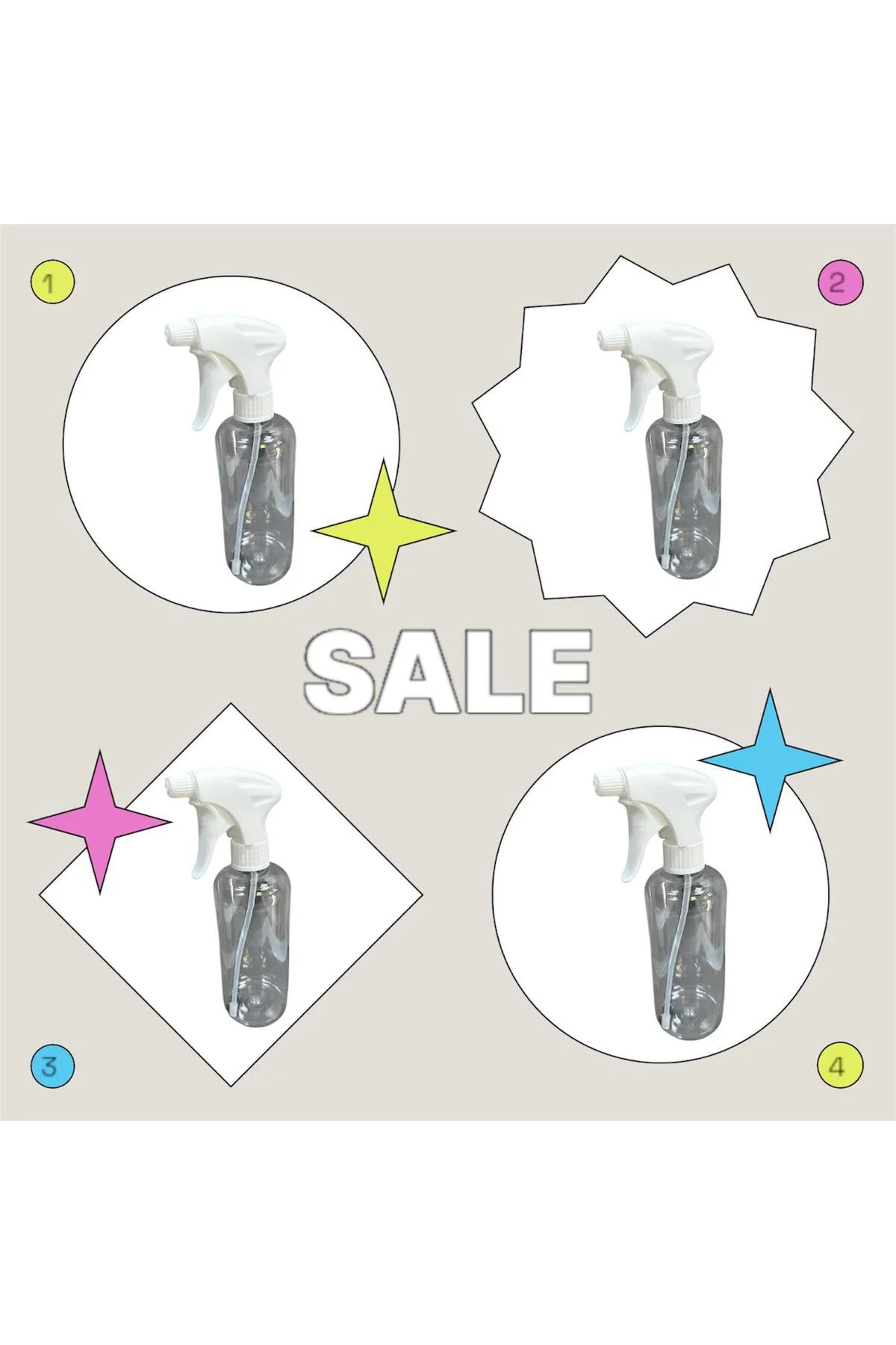 ŞİŞE PET 500 ML BOŞ ŞEFFAF VE TRIGGER FISFIS SPREY 4 ADET 1.SINIF