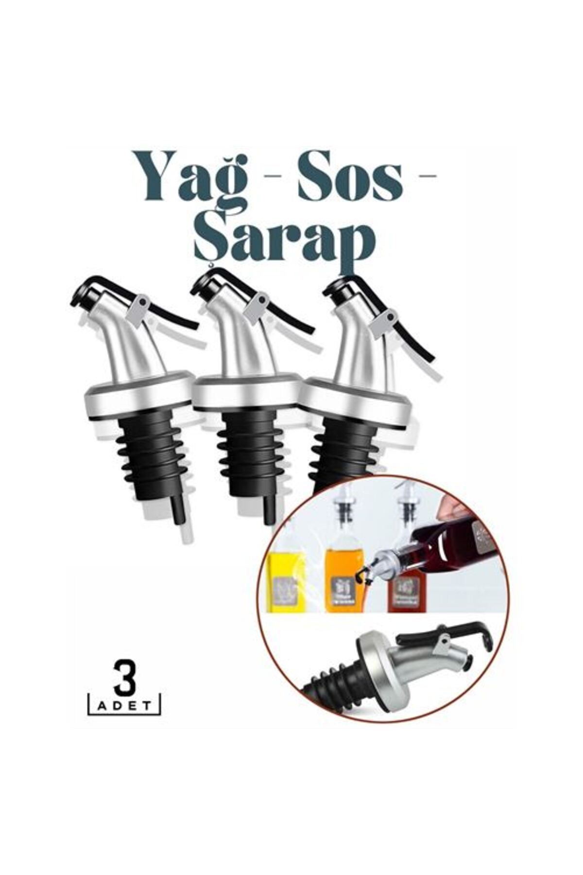 Şişe Tıpa Dağıtıcı Akış Seti 3'lü BiancoLilla Design