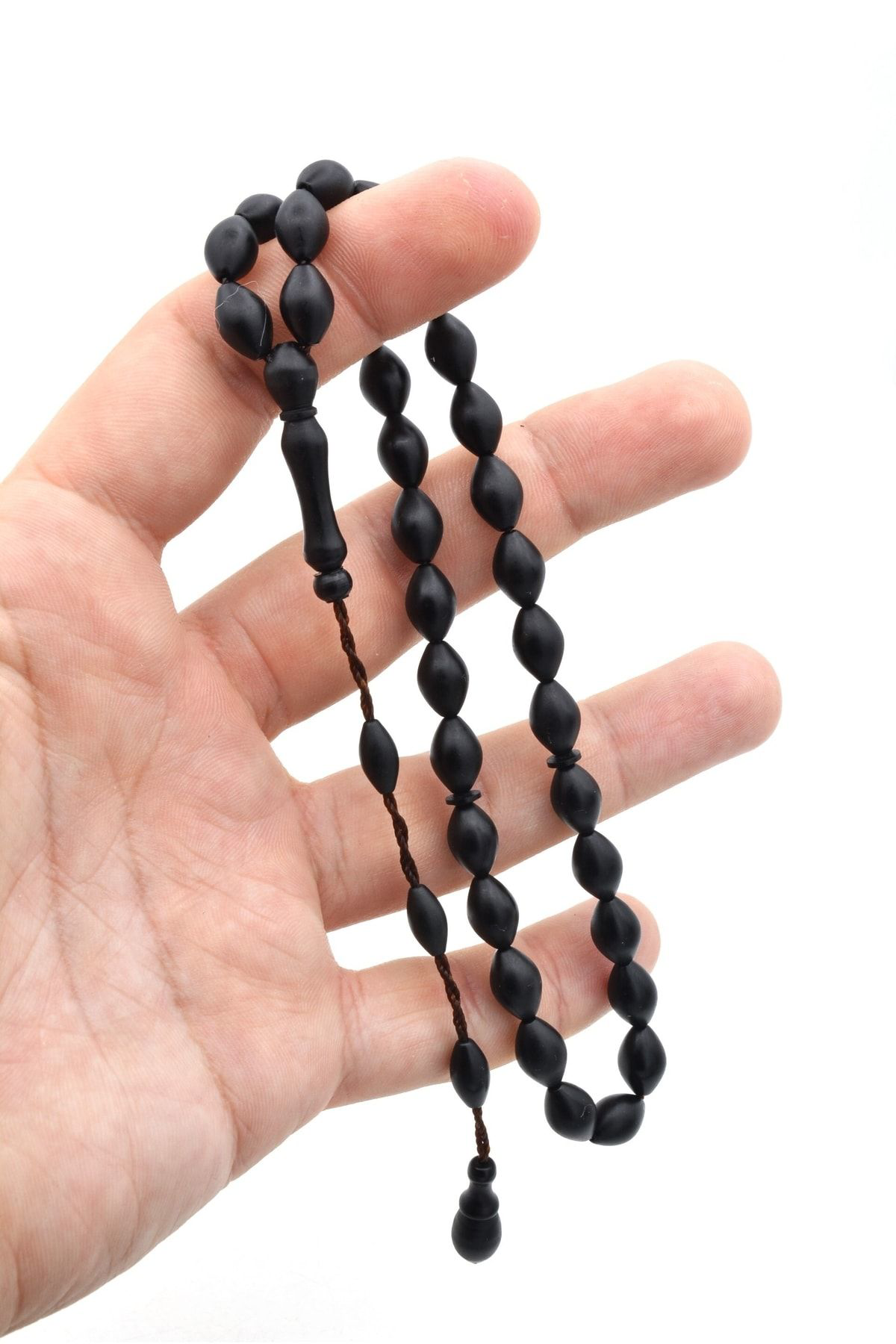Sistemli Bilek Boy Beyzi Kesim Siyah Fiber Tesbih Sistemli Bilek Boy Beyzi Kesim Siyah Fiber Tesbih