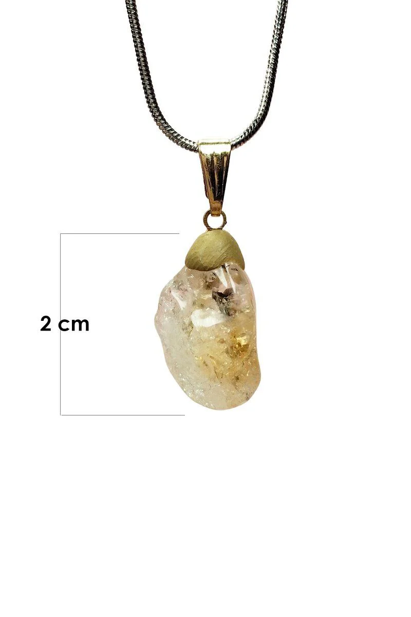 Sitrin Doğal Taşlı El Yapımı Kolye - 2cm Uç 20cm Zincir, Hediye Kutulu Fiyatı, Yorumları ve Özellikleri