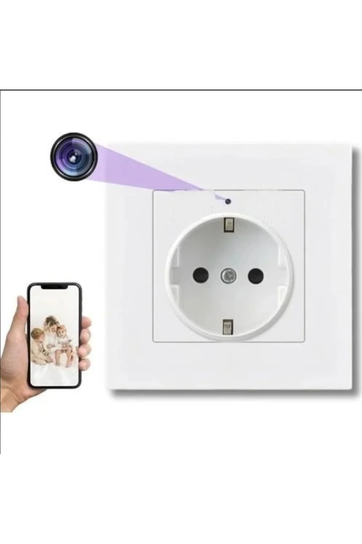 Sıva Altı Priz Görünümlü Kamera Güvenlik Kamerası Bebek Hasta Bak