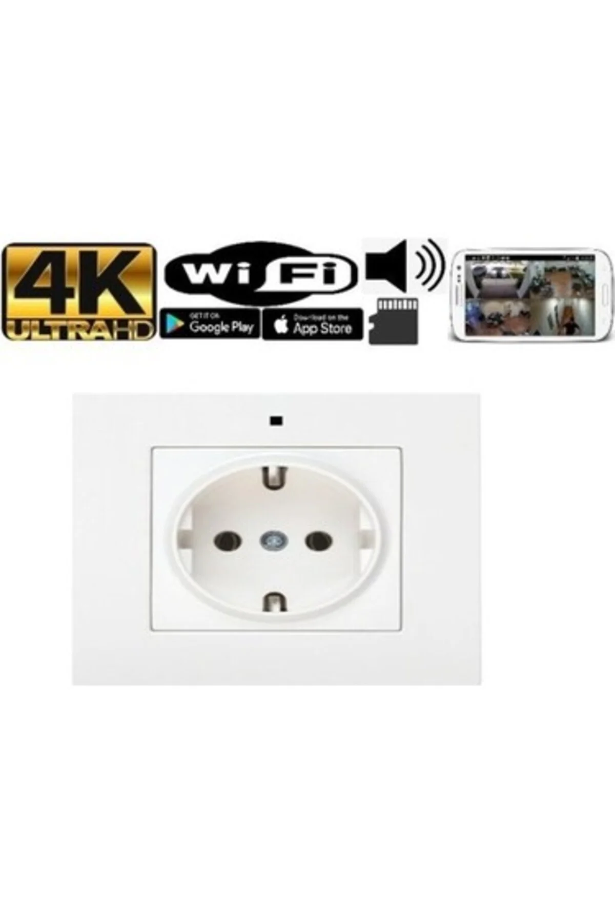 Sıva Altı Priz Görünümlü Gizli Kamera Güvenlik Kamerası Bebek Hasta Bakıcı Mini 4k Ultra Hd Sıva Altı Priz Görünümlü Gizli Kamera Güvenlik Kamerası Bebek Hasta Bakıcı Mini 4k Ultra Hd
