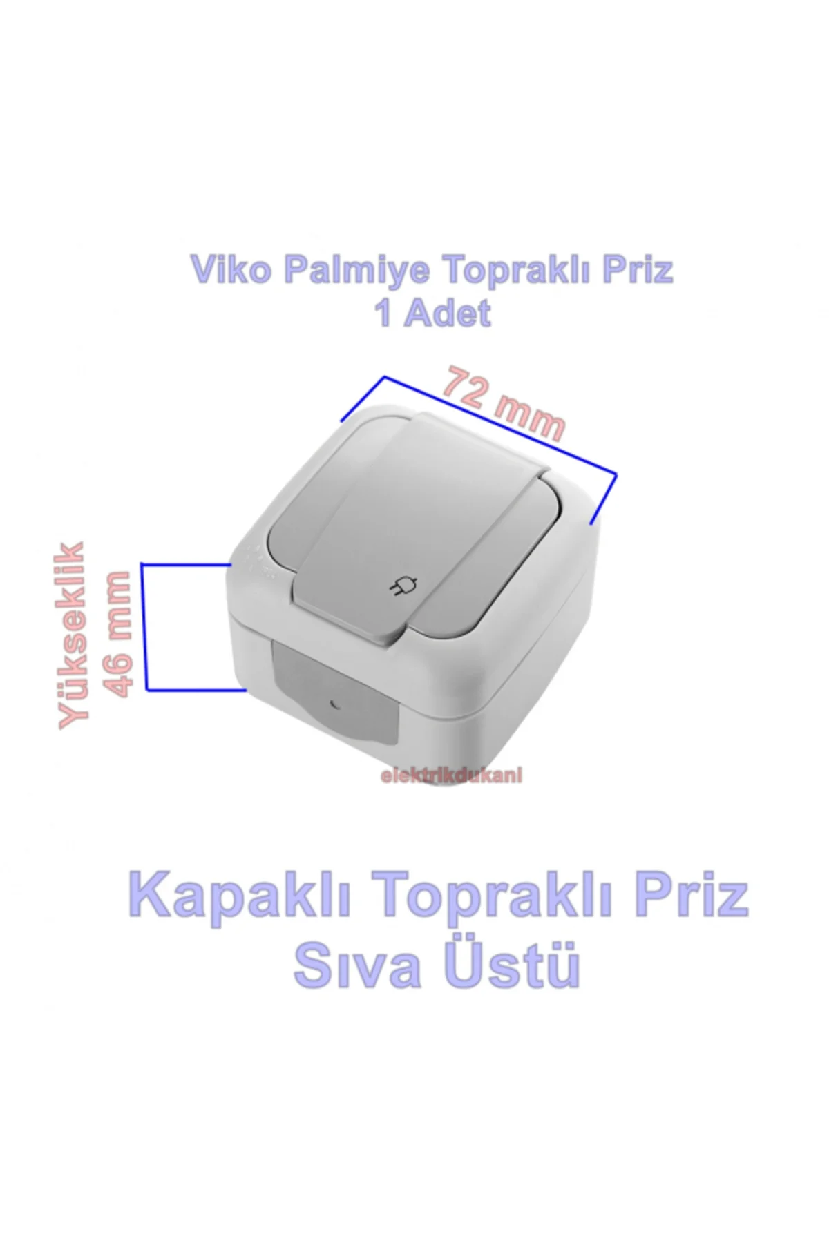 Sıvaüstü Topraklı Priz Palmiye - Görsel 5