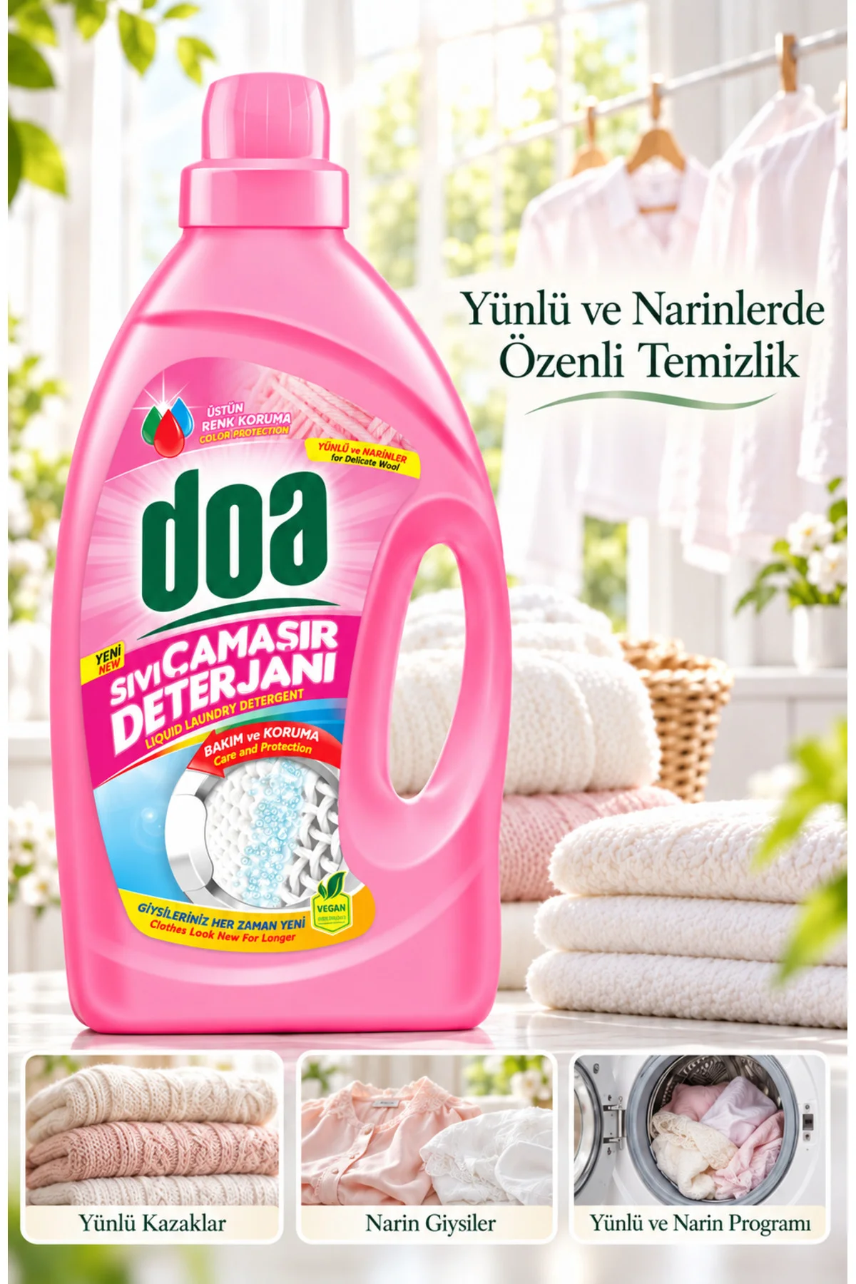 SIVI ÇAMAŞIR DETERJANI YÜNLÜ VE NARİNLER /2700ML SIVI ÇAMAŞIR DETERJANI YÜNLÜ VE NARİNLER /2700ML