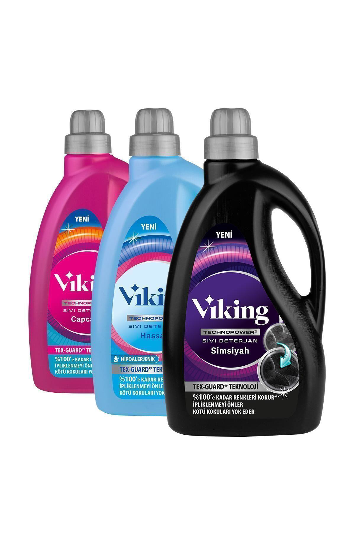 Viking Sıvı Çamaşır Deterjanı Renkliler, Hassas Ciltler Ve Siyahlar 3 X 