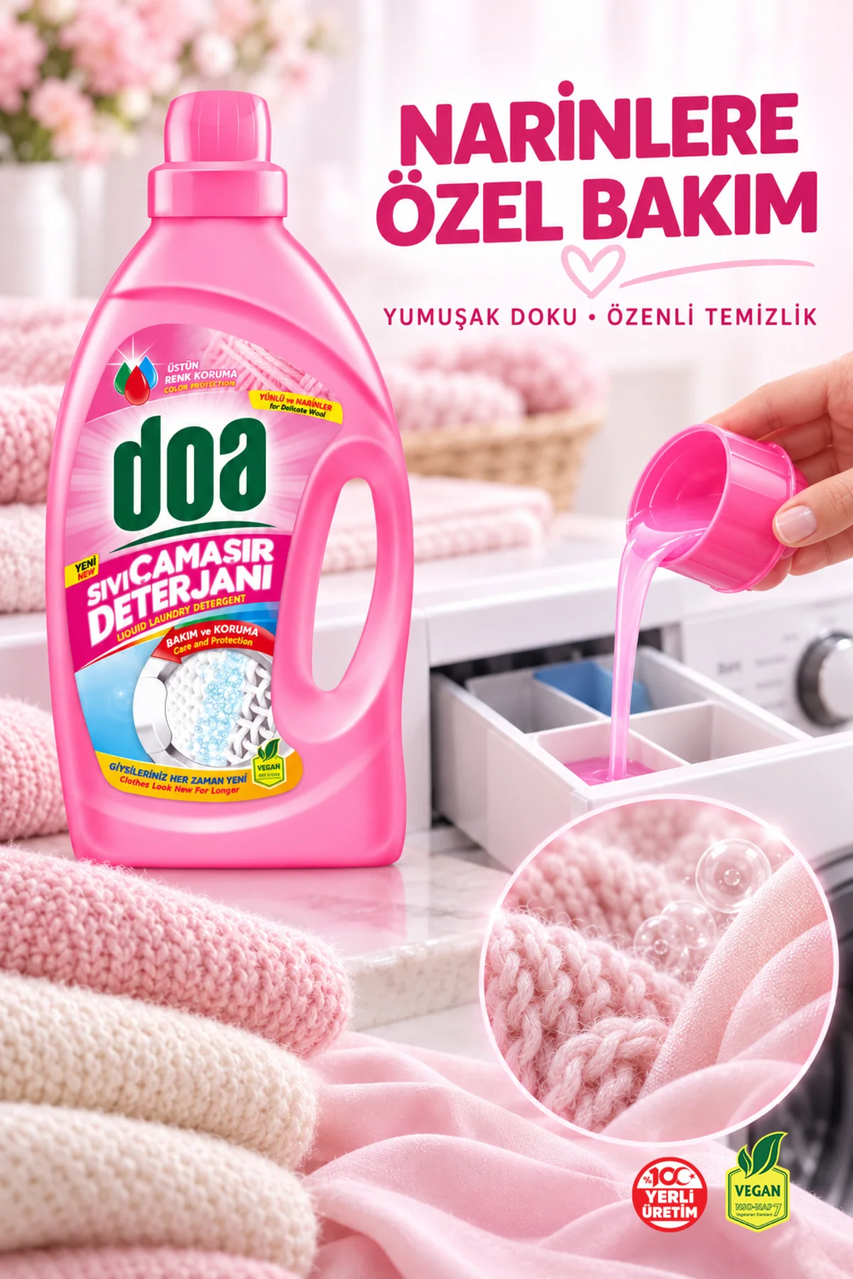 SIVI ÇAMAŞIR DETERJANI YÜNLÜ VE NARİNLER /2700ML SIVI ÇAMAŞIR DETERJANI YÜNLÜ VE NARİNLER /2700ML - Görsel 3