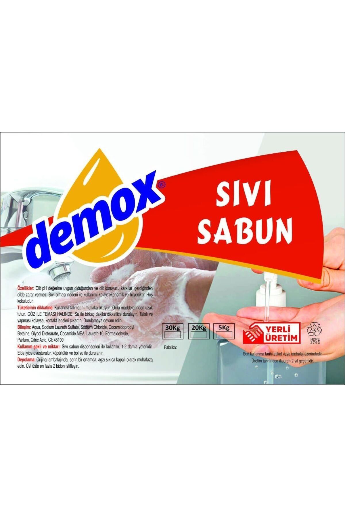 Demox Sıvı El Sabunu 30Kg