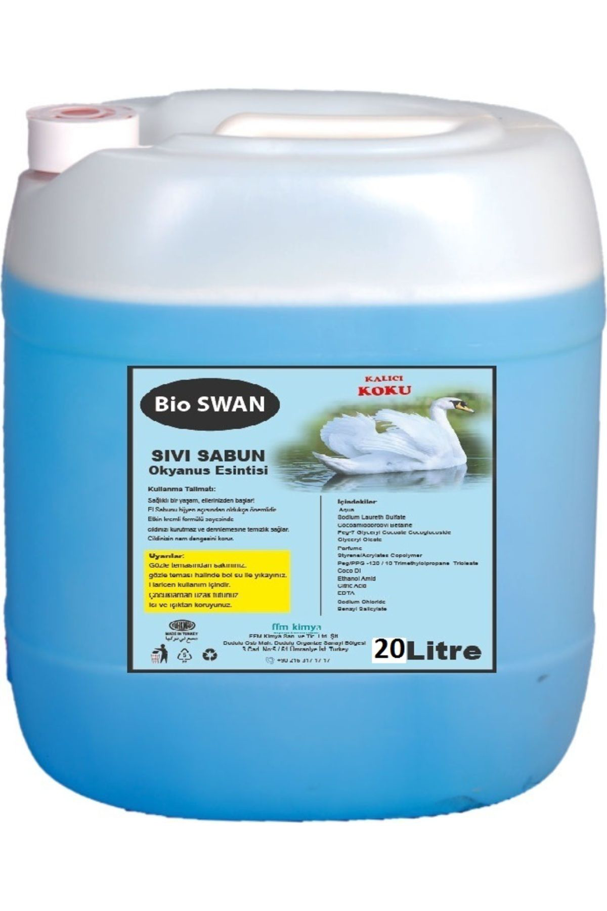 Bioswan Sıvı El Sabunu Gliserin Etkili Lavanta Kokulu 20 Kg