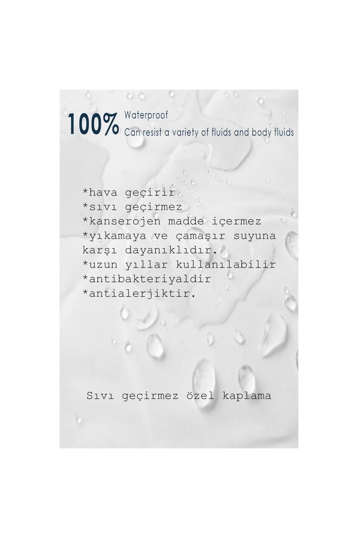 Sıvı geçirmez yatak koruyucu lastikli pamuklu alez