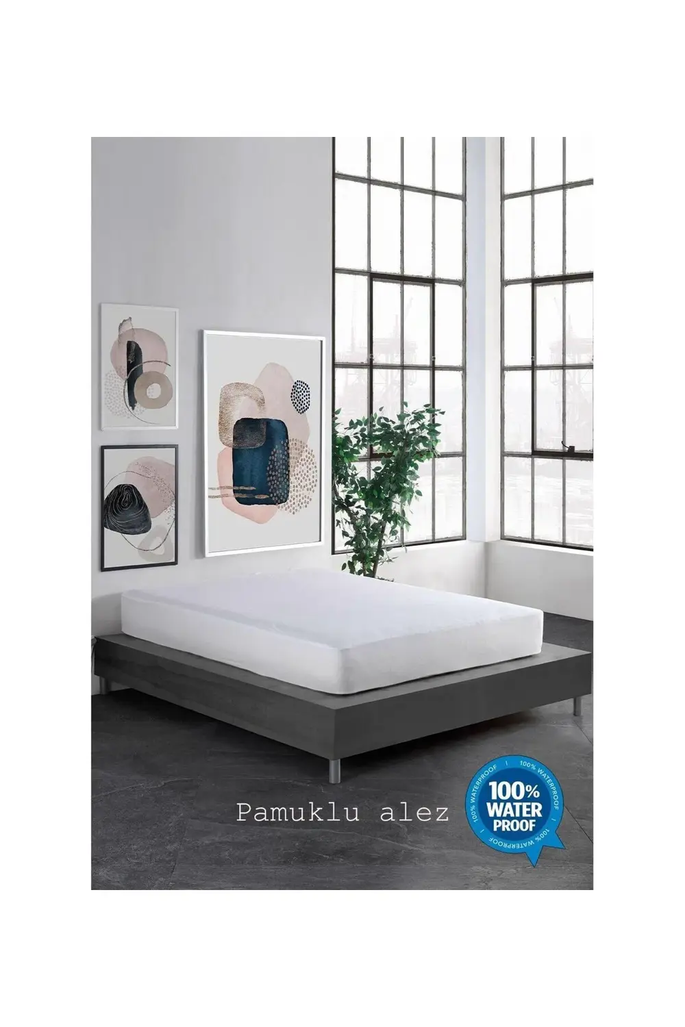 Sıvı geçirmez yatak koruyucu fitted pamuklu alez