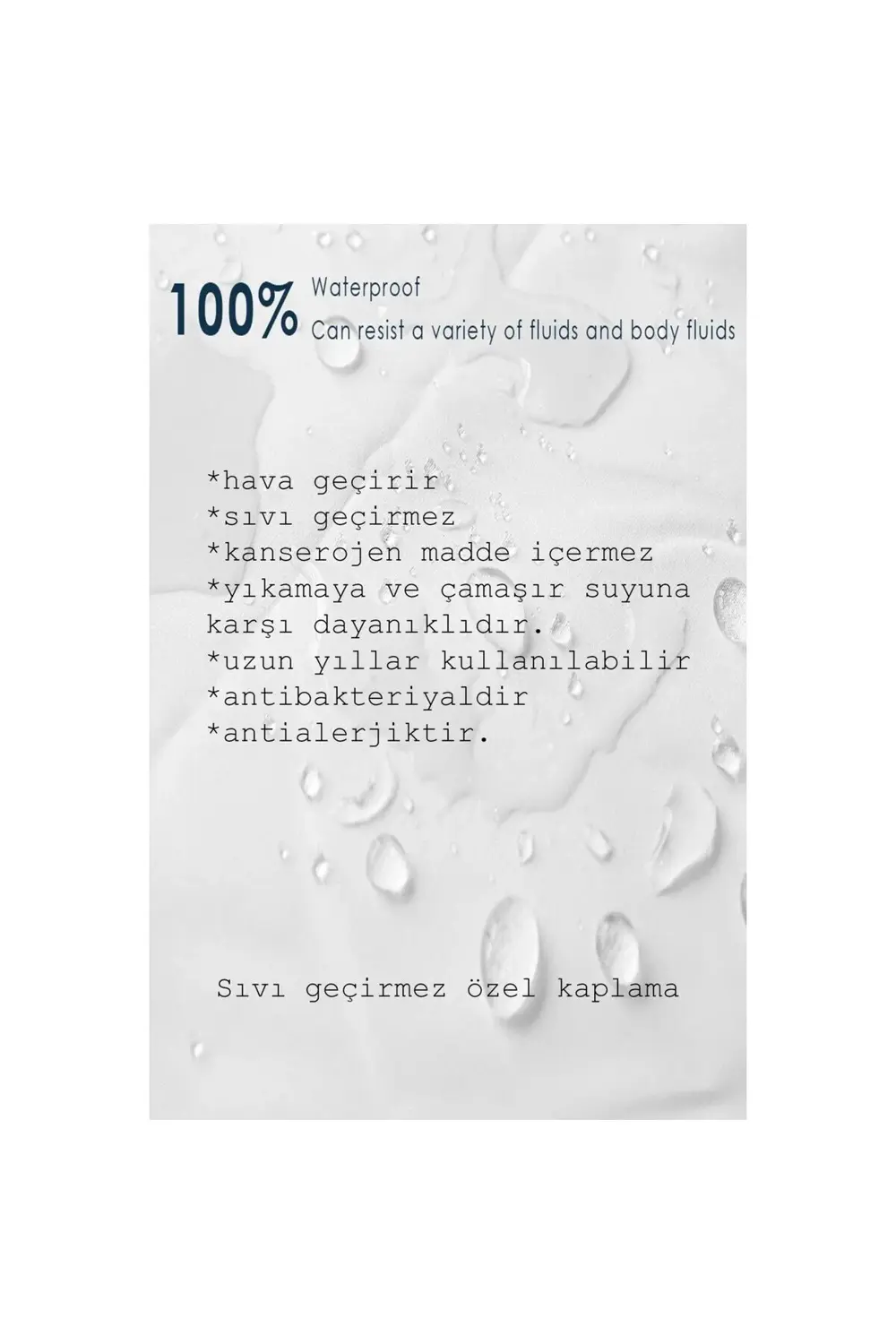 Sıvı geçirmez yatak koruyucu lastikli pamuklu alez