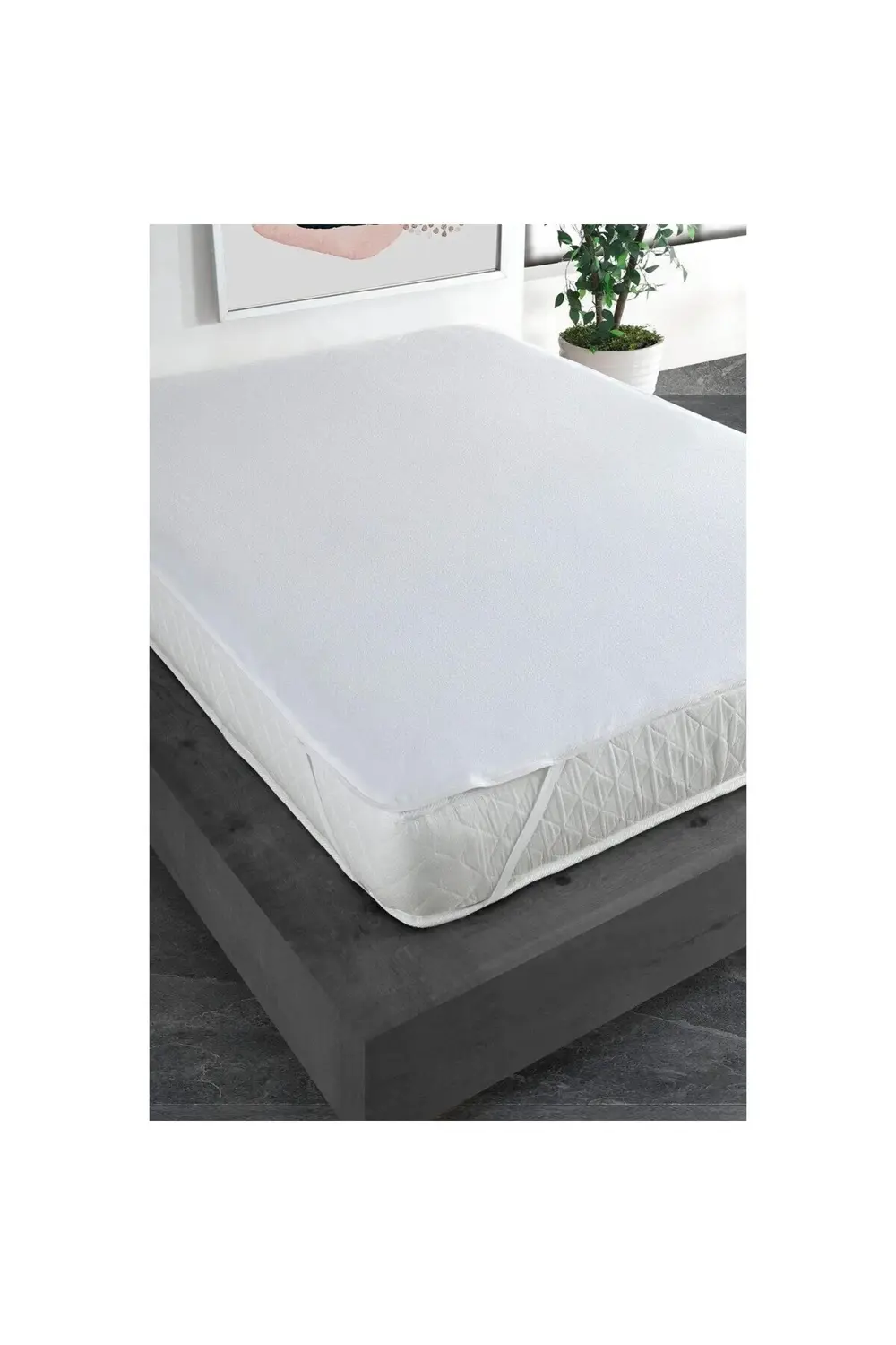 Sıvı geçirmez yatak koruyucu lastikli pamuklu alez