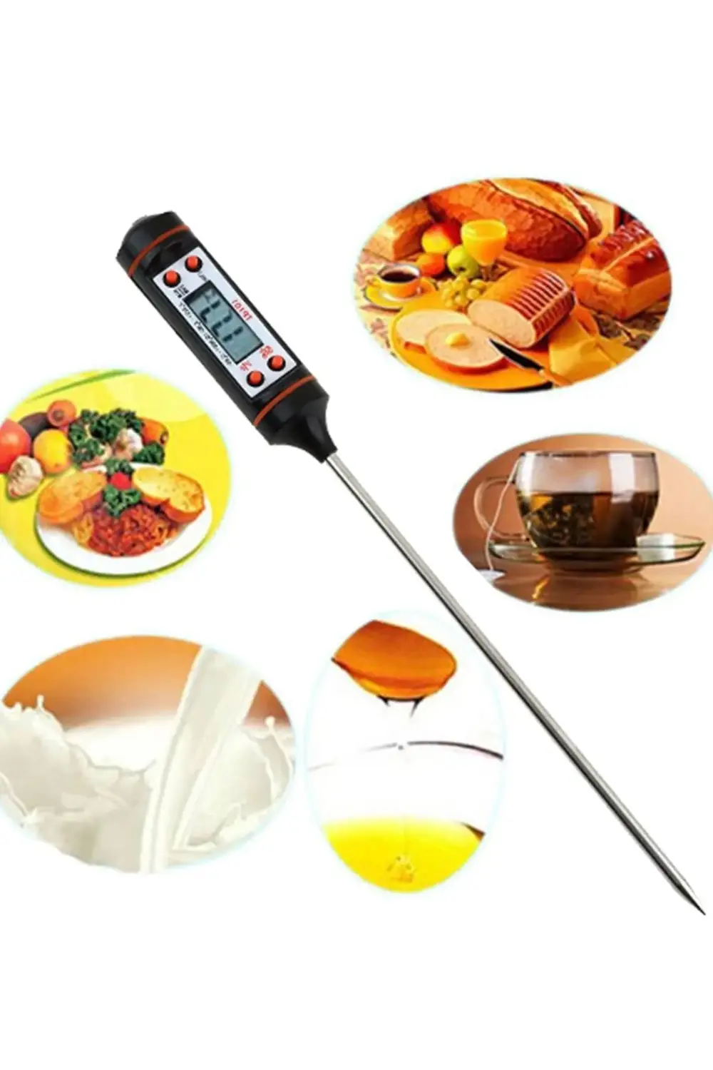 Sıvı Gıda Mutfak Termometresi Daldırma Tipi Tepeyüzbir /