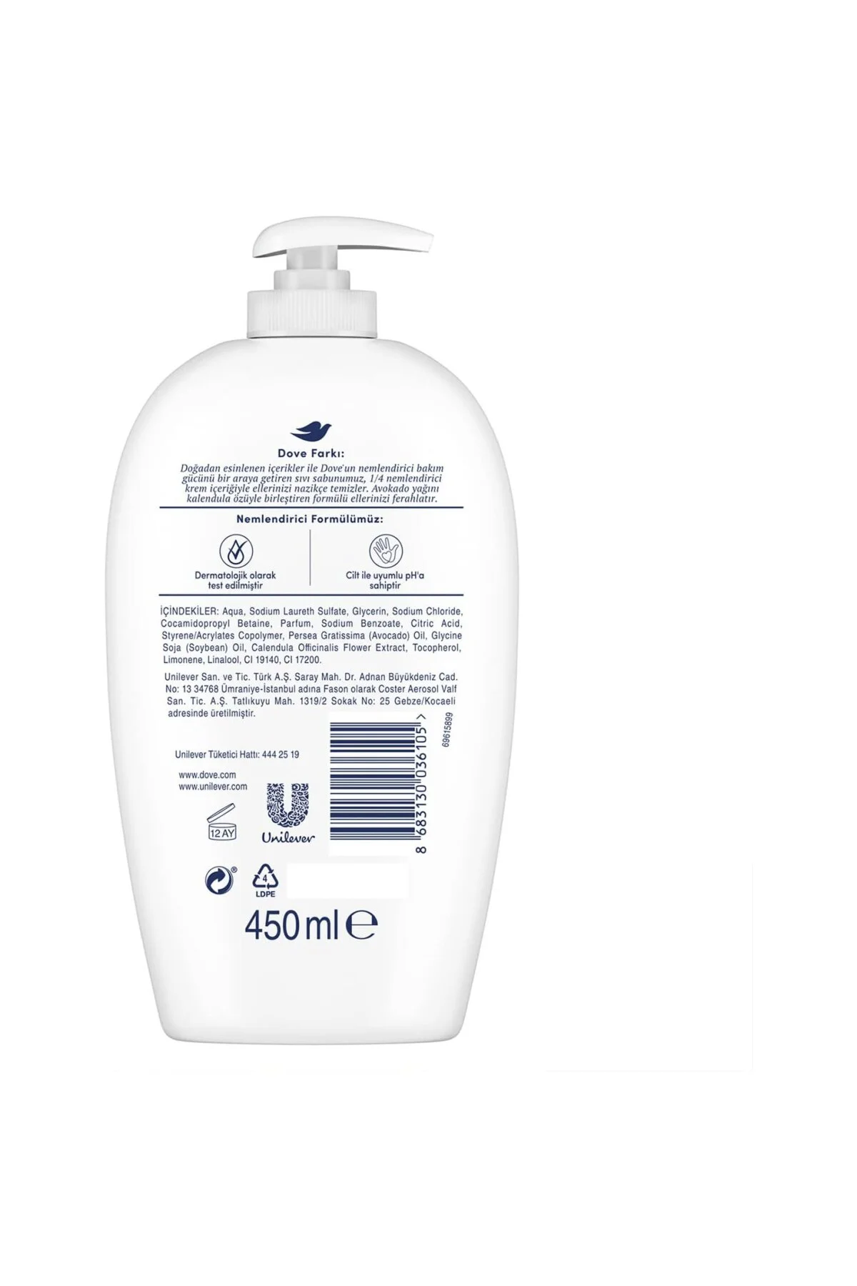 Sıvı Sabun, Avokado Yağı ve Kalendula Özlü 450 ml
