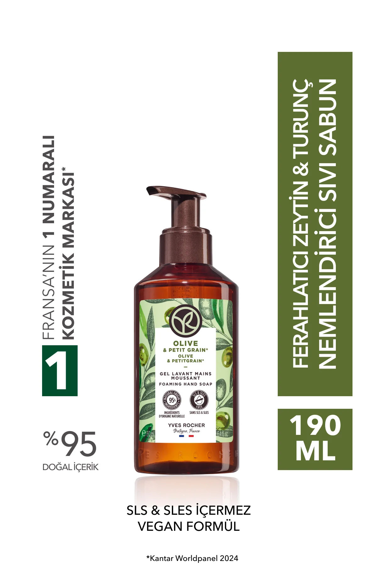 Sıvı Sabun- Ferahlatıcı Zeytin Turunç- SLS,SLES İçermez,Vegan-190