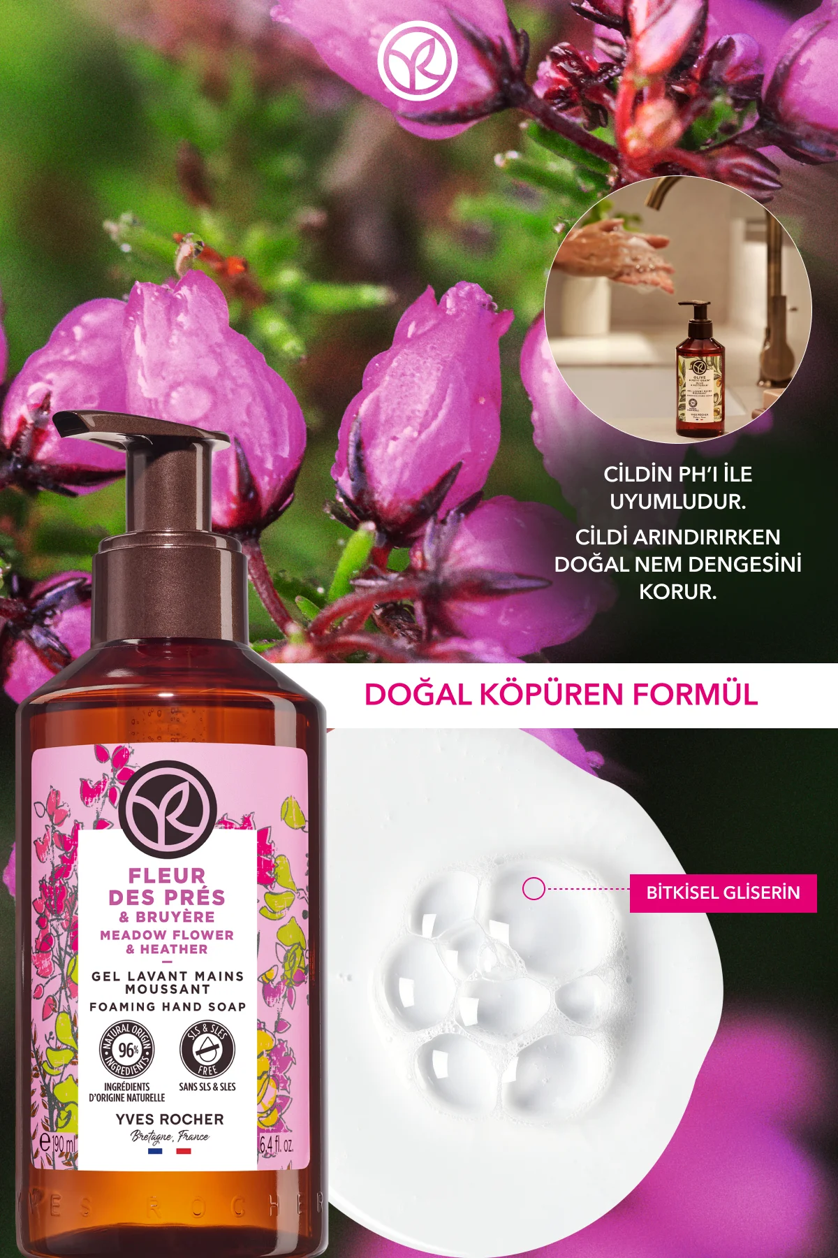 Sıvı Sabun- Romantik Kır Çiçekleri- SLS,SLES İçermez,Vegan-190ml