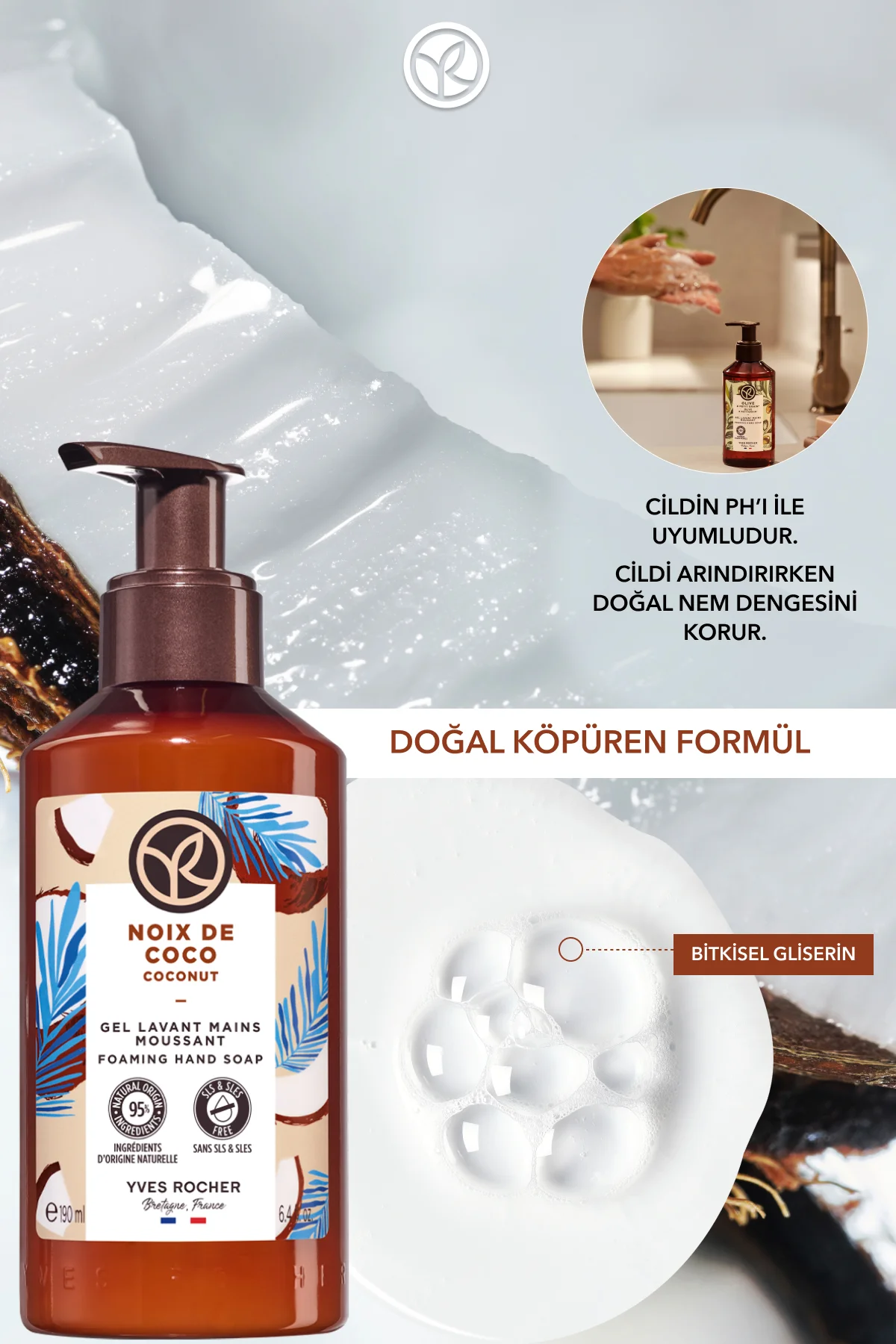 Sıvı Sabun- Tropikal Hindistan Cevizi - SLS,SLES İçermez,Vegan-19