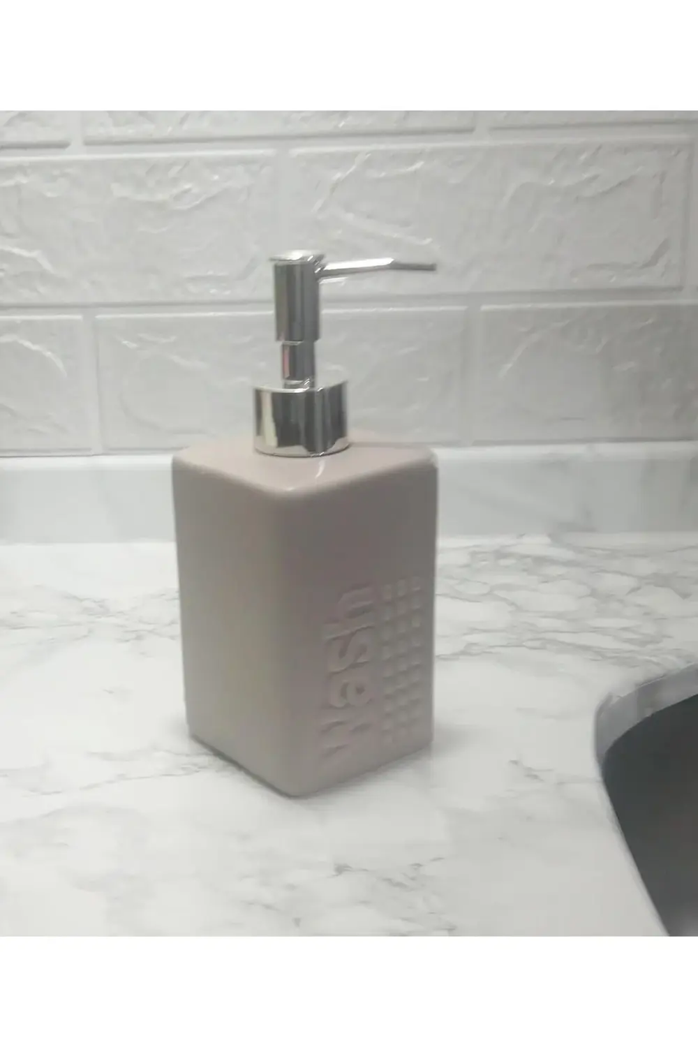 SIVI SABUNLUK BEJ MODERN 7X7X17CM 300ML SETİ 1185222