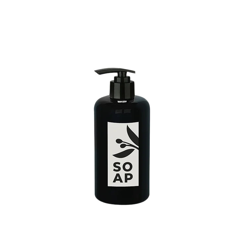 Sıvı Sabunluk Yuvarlak Plastik Pompalı 500 Ml - Siyah Sıvı Sabunluk Yuvarlak Plastik Pompalı 500 Ml - Siyah