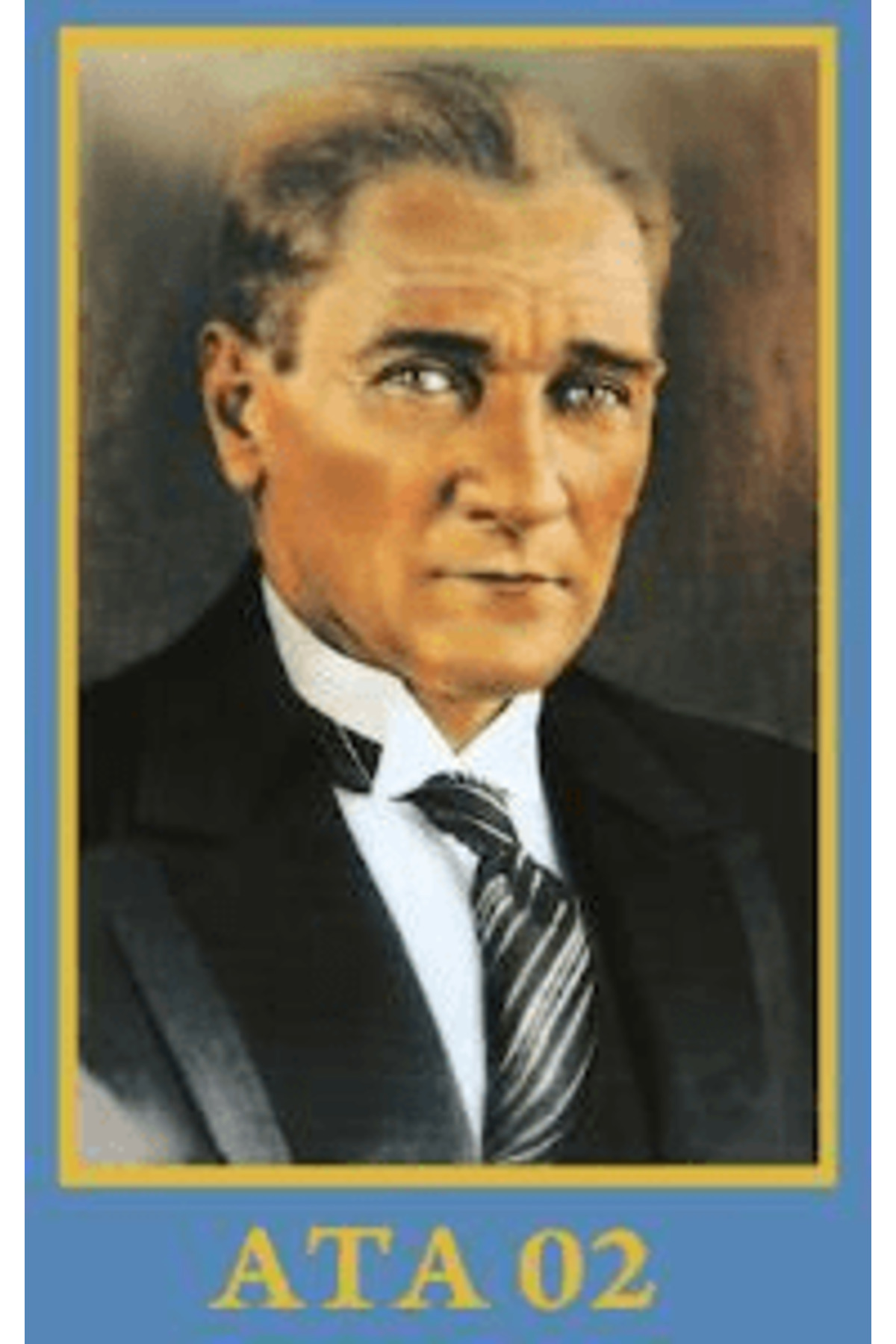 Sivil Gazi Mustafa Kemal Atatürk Portre Poster Cephe Bayrağı - 4x