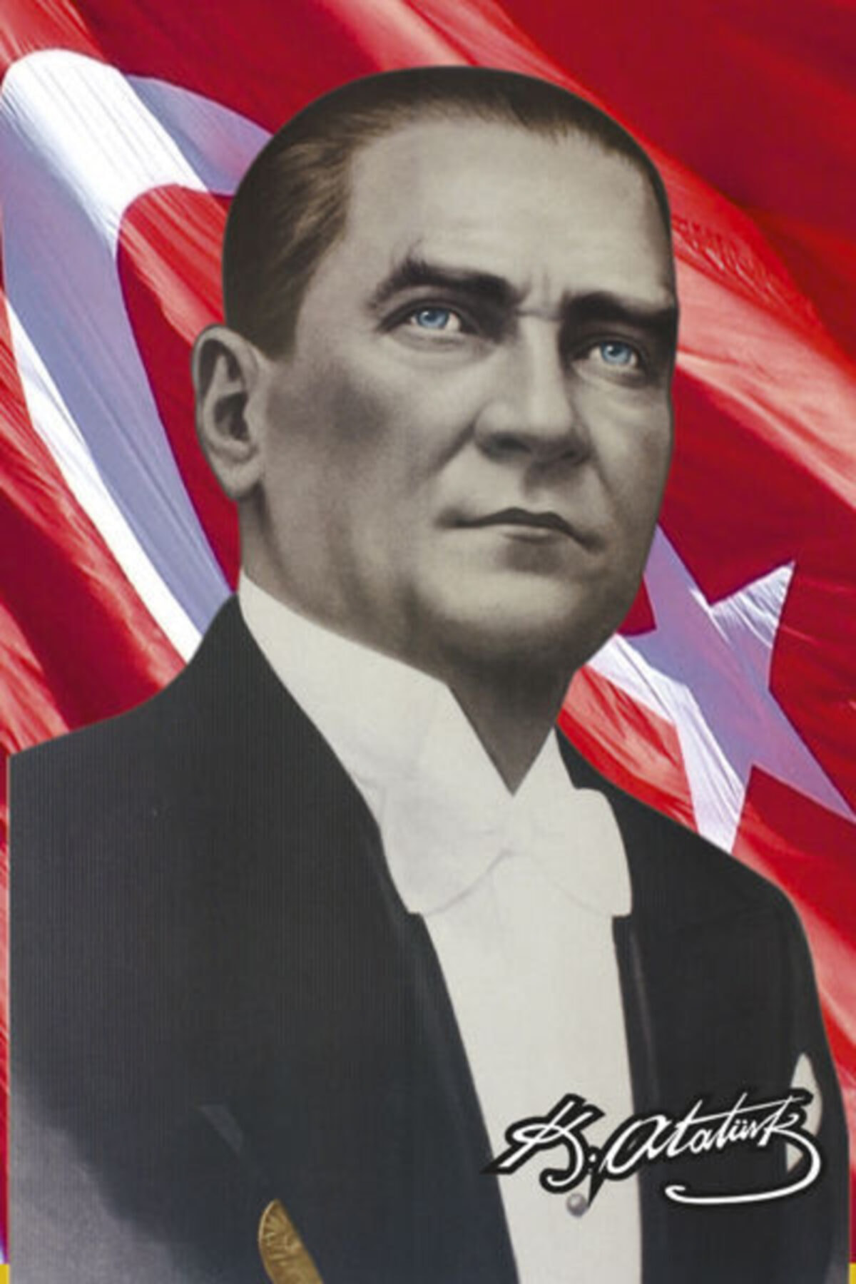 Asilmeydan Sivil Mustafa Kemal Atatürk Ay-Yıldız Poster Cephe Bayrak 3X4,5 M