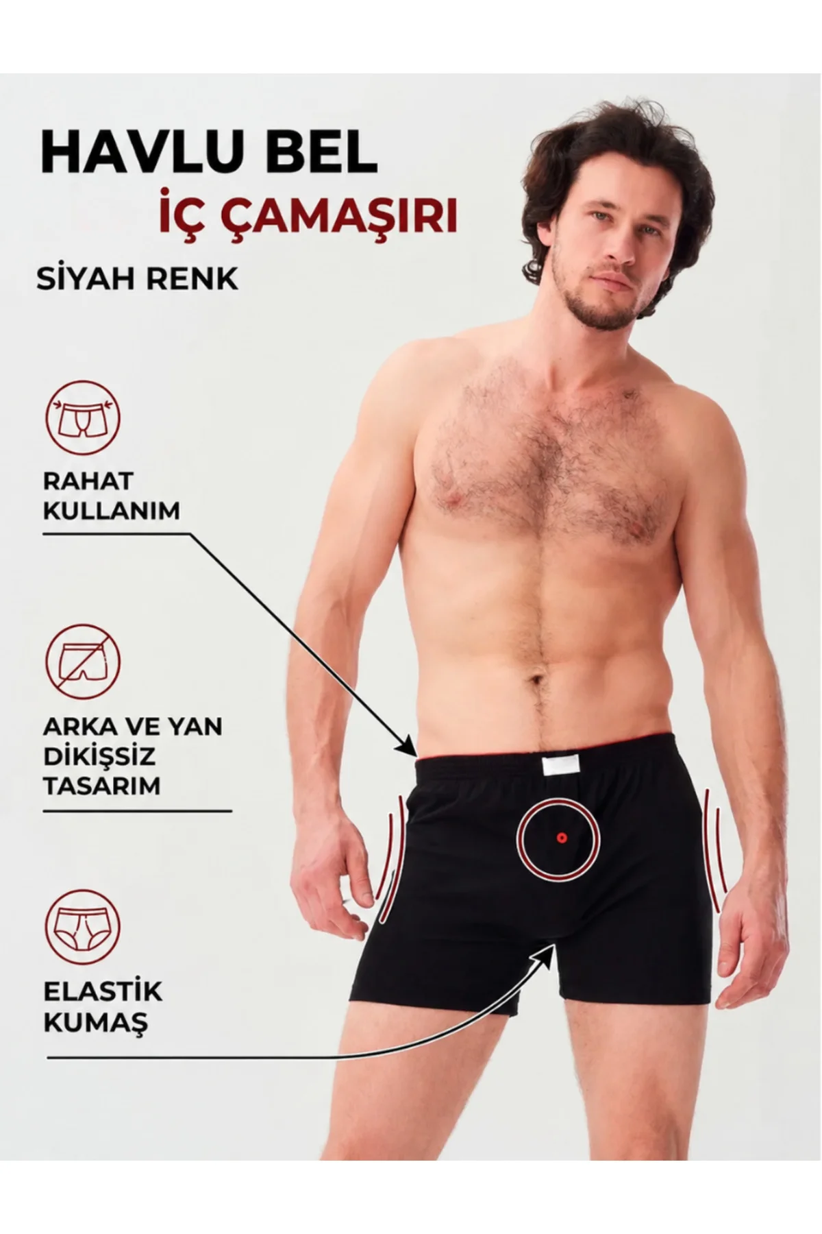 SİYAH %100 PAMUK HAVLUBEL BOXER Fiyatı, Yorumları ve Özellikleri