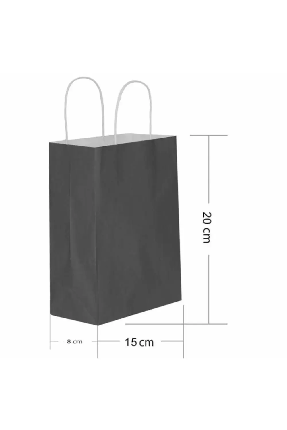 Siyah 15x20cm Kraft Hediye Çantası 25'li