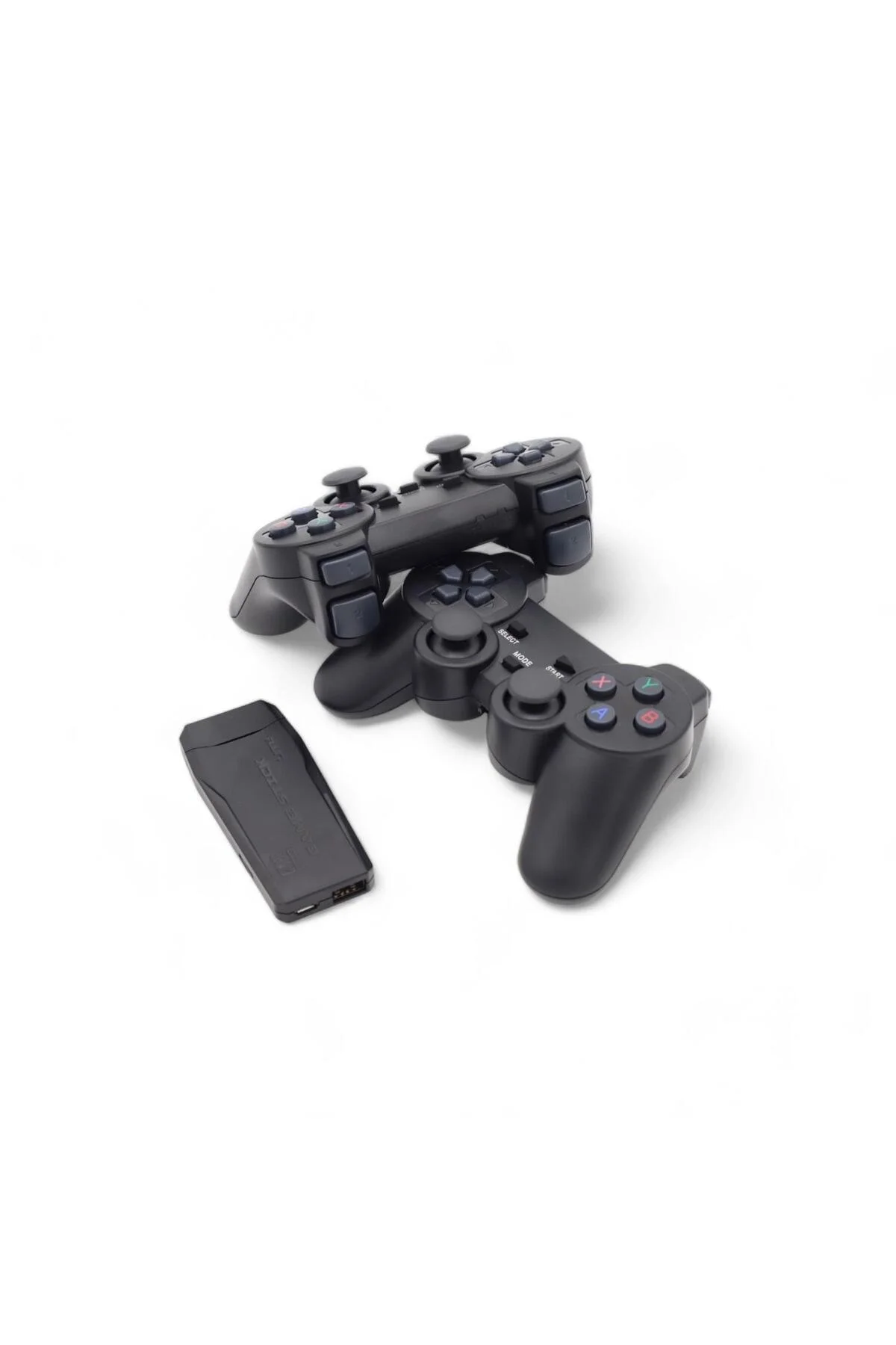 Siyah 2.4G kablosuz oyun kolu gamepad çiftli set Bluetooth özelliği olmadan - Elektronik
