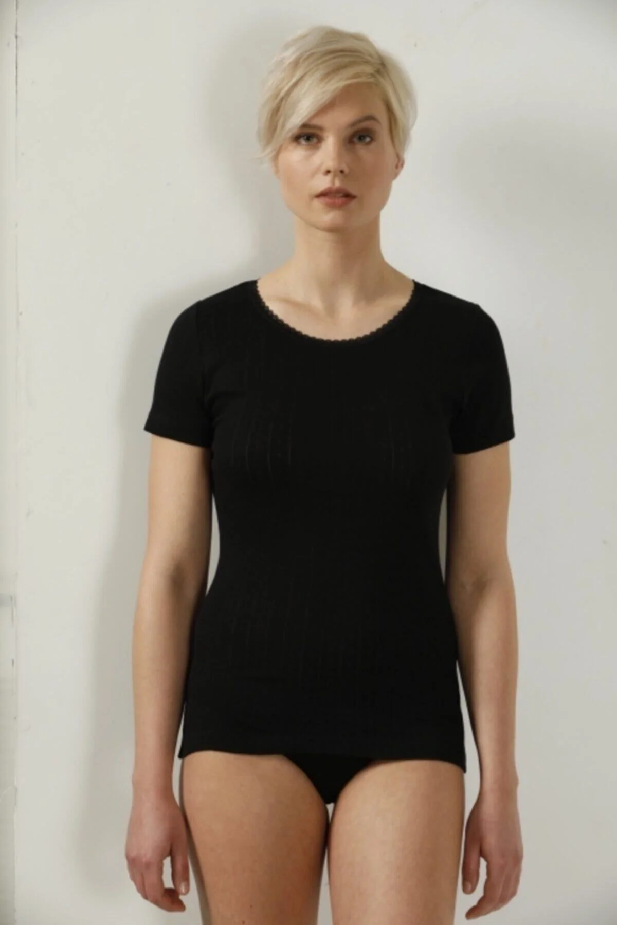 Siyah  3 Lü Yarımkol Jakarlı Fanila 2003-a