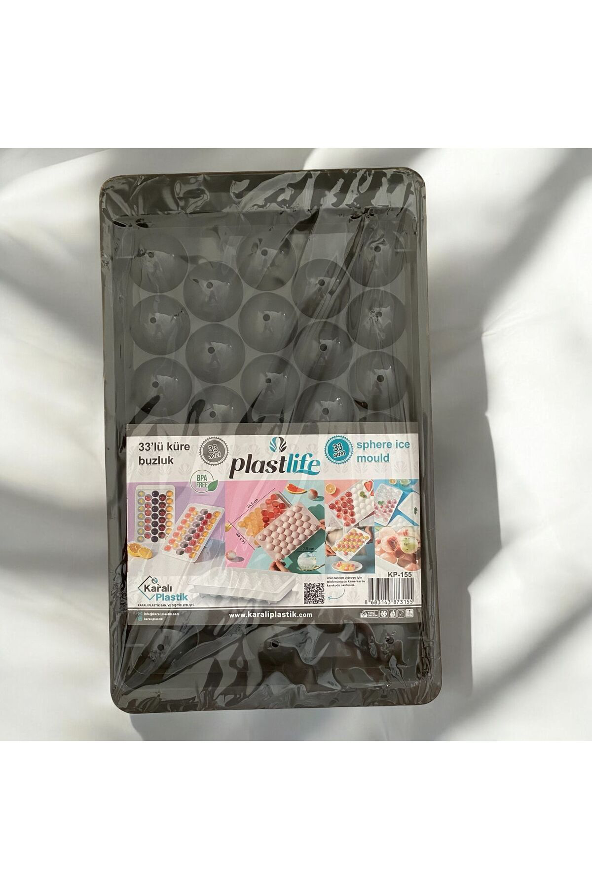 SİYAH 33’LÜ KAPAKLI BUZ KALIBI YUVARLAK BUZ KALIBI 25 x 15 Plasti