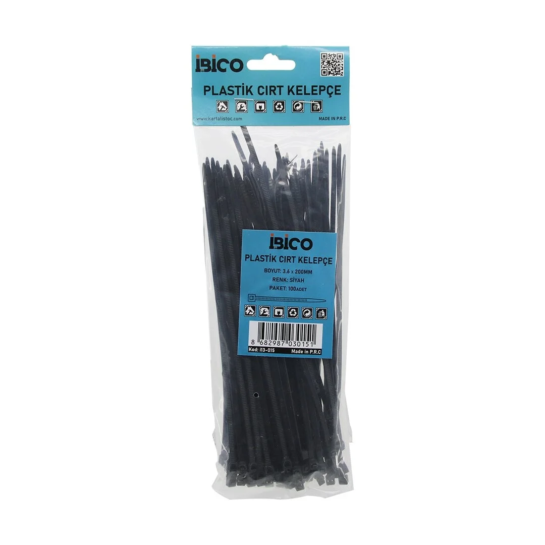 Siyah   3.6x200mm  Plastik Cırt Kelepçe  100pcs Bx40 Fiyatı, Yorumları ve Özellikleri