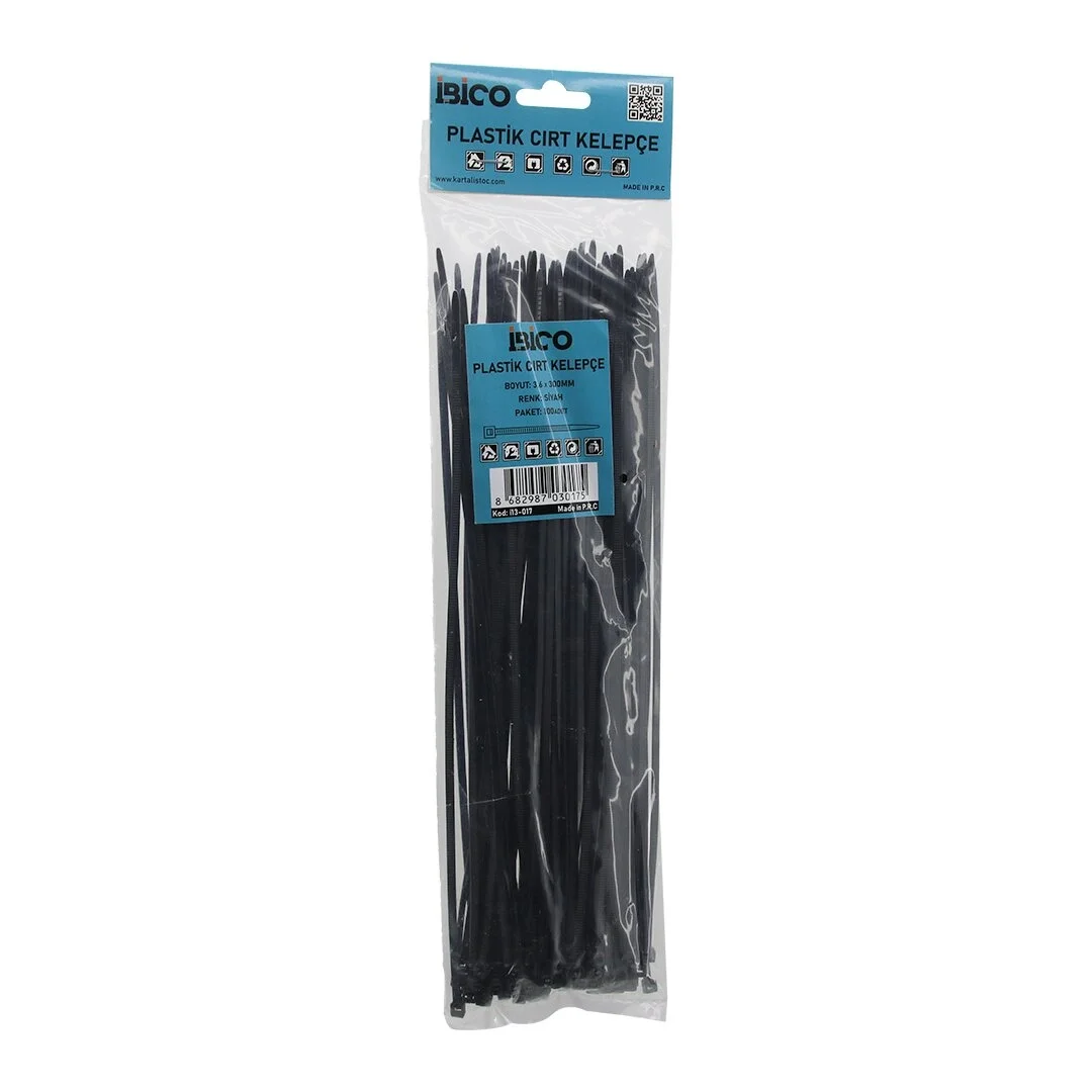 Siyah   3.6x300mm  Plastik Cırt Kelepçe  100pcs Bx40 Fiyatı, Yorumları ve Özellikleri