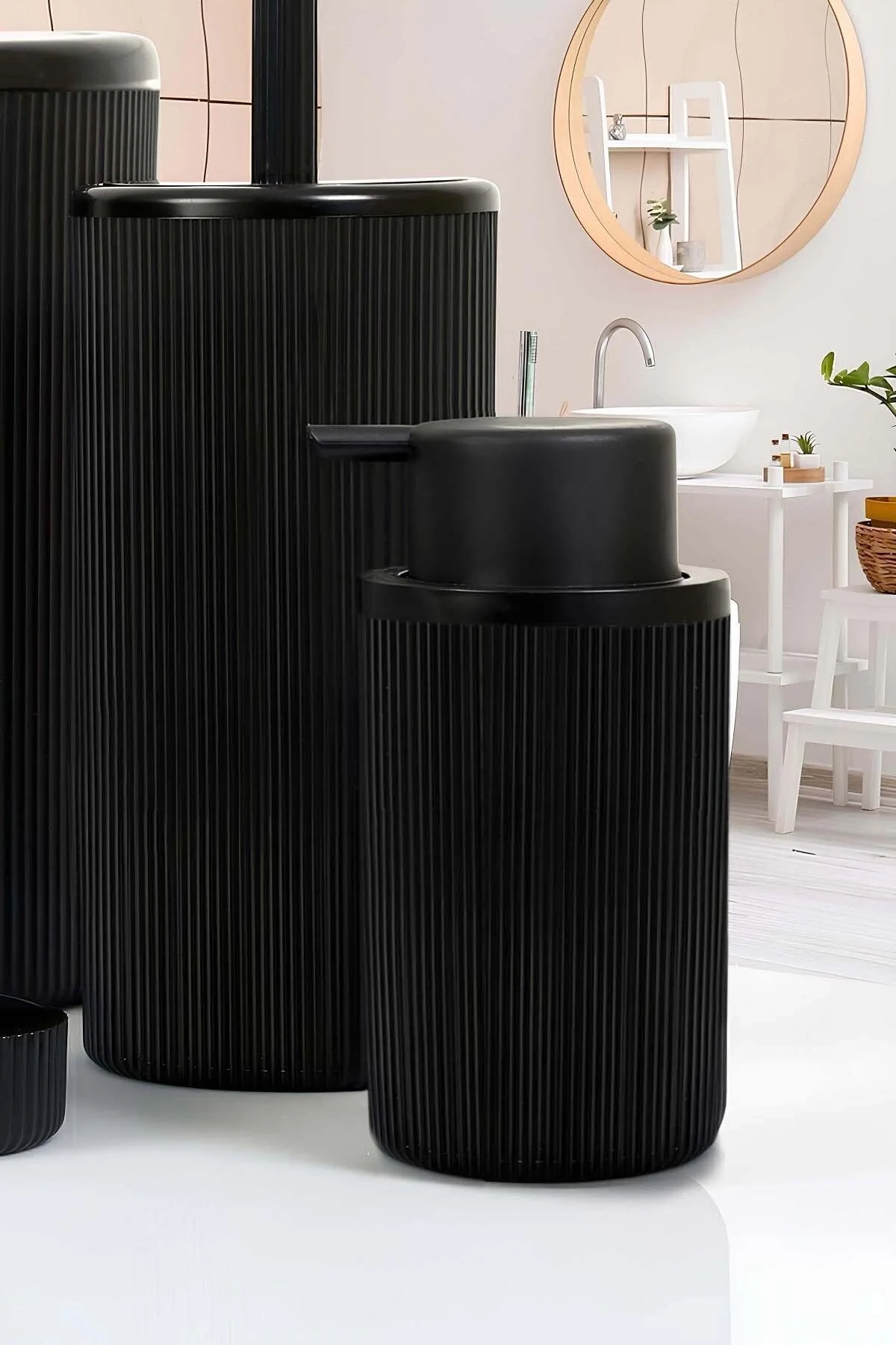 Siyah 5'li Banyo Takımı banyo Dekorasyonu Için Beşli Set banyo Ak