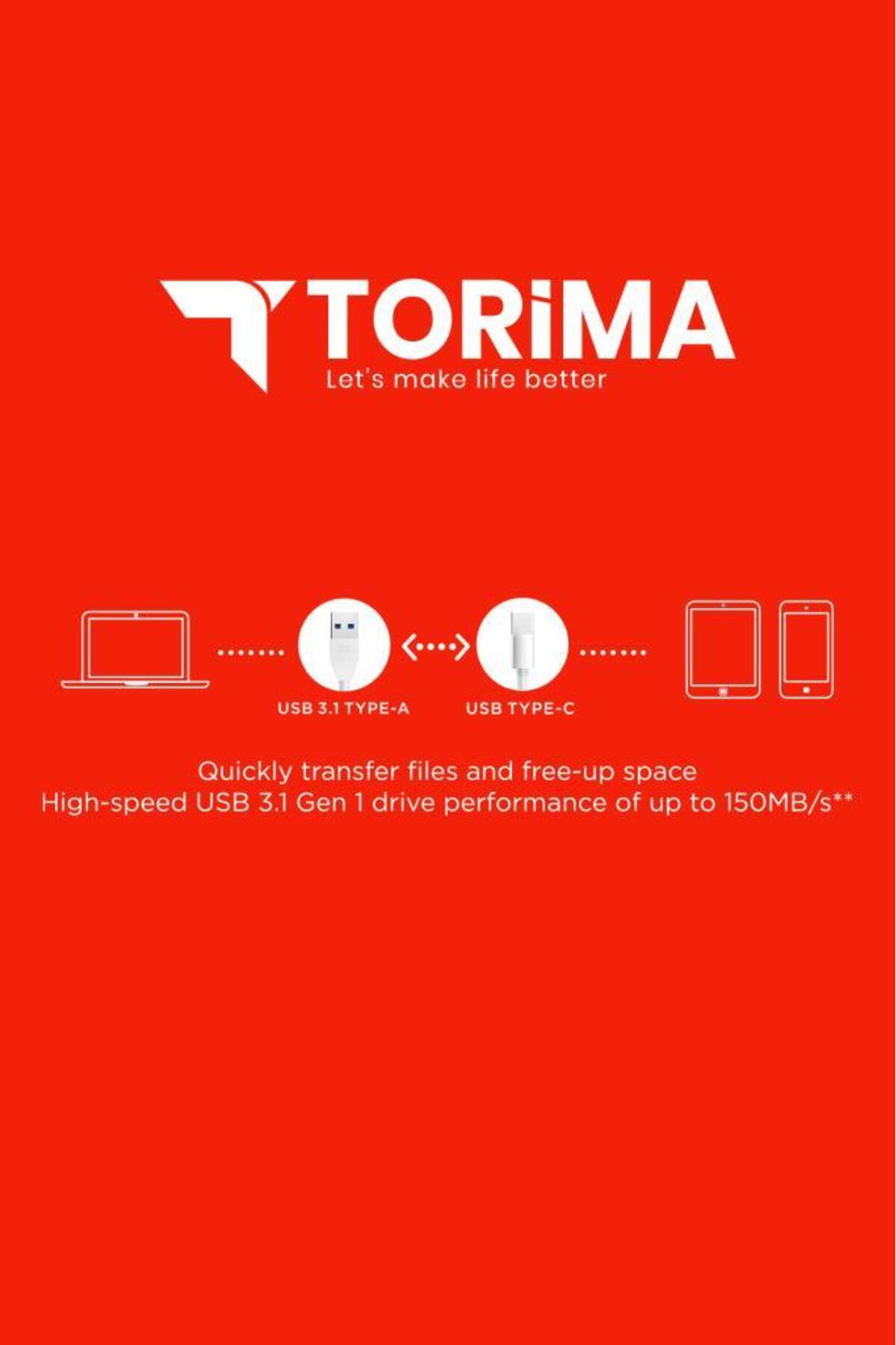 Torima Siyah 64Gb Çift Sürücülü Usb-Type-C Otg